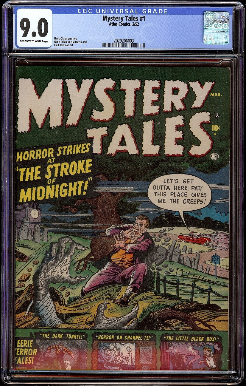 Mystery Tales # 1 CGC 9.0 OW/W (Atlas, 1952) 1st key issue of Atlas title