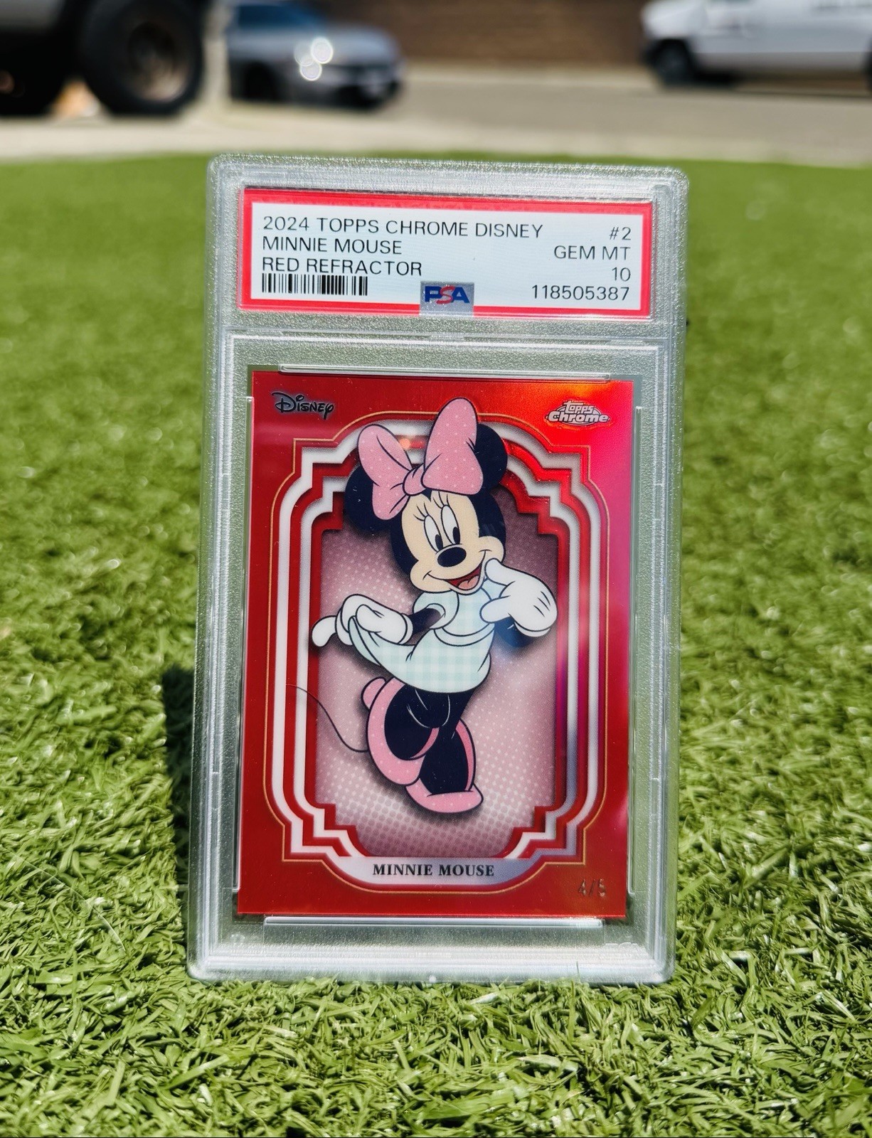 2024 Topps Chrome Disney Minnie Mouse Red Refractor /5 PSA 10 POP 1 GRAIL📈 2024 Topps Chrome Disney Minnie Mouse Red Refractor /5 PSA 10 POP 1 GRAIL📈