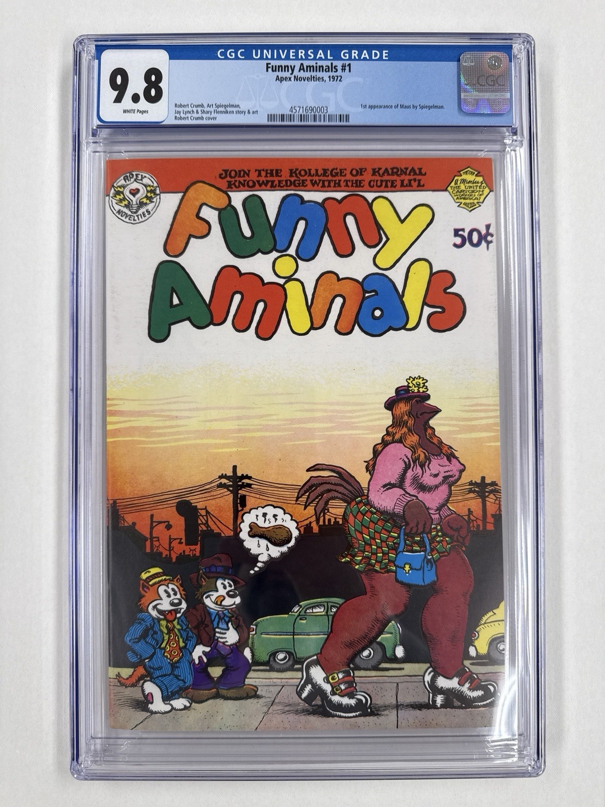 Funny Aminals #1 1972 CGC 9.8 Maus First App. R. Crumb Art Spiegelman ❄️ White Funny Aminals #1 1972 CGC 9.8 Maus First App. R. Crumb Art Spiegelman ❄️ White