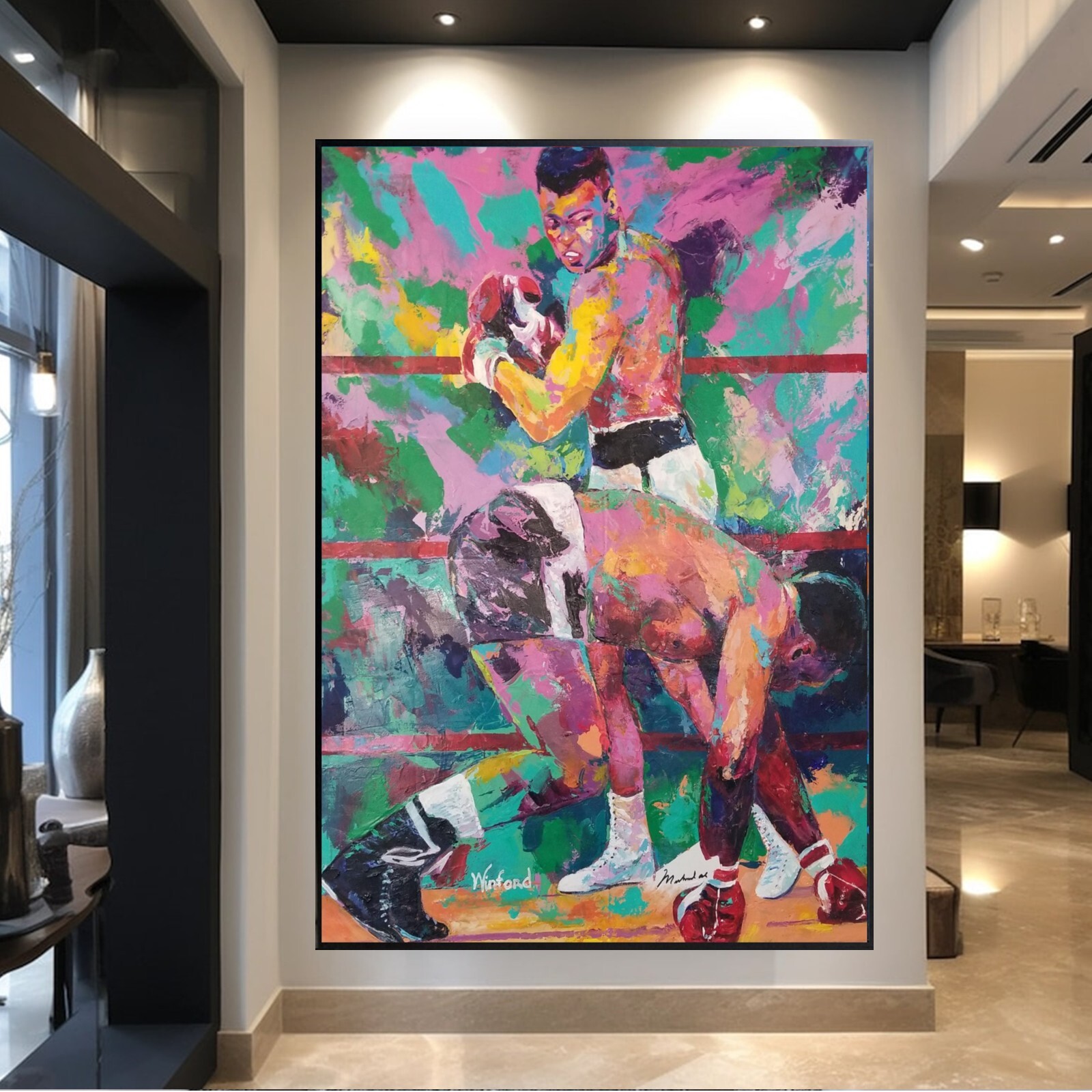 SUPER Sale Signed Muhammad Ali COA ORIGINAL Painting 48 SUPER Sale Signed Muhammad Ali COA ORIGINAL Painting 48