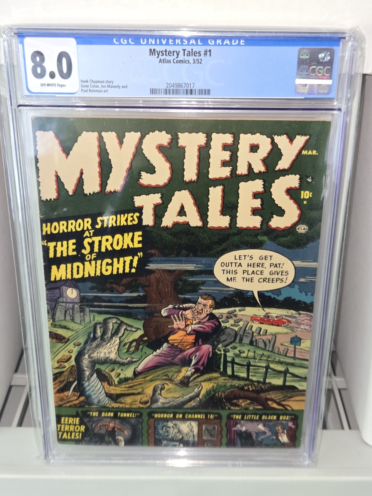 Mystery Tales #1 CGC Universal Grade Comic Book Atlas Comics Horror Strikes