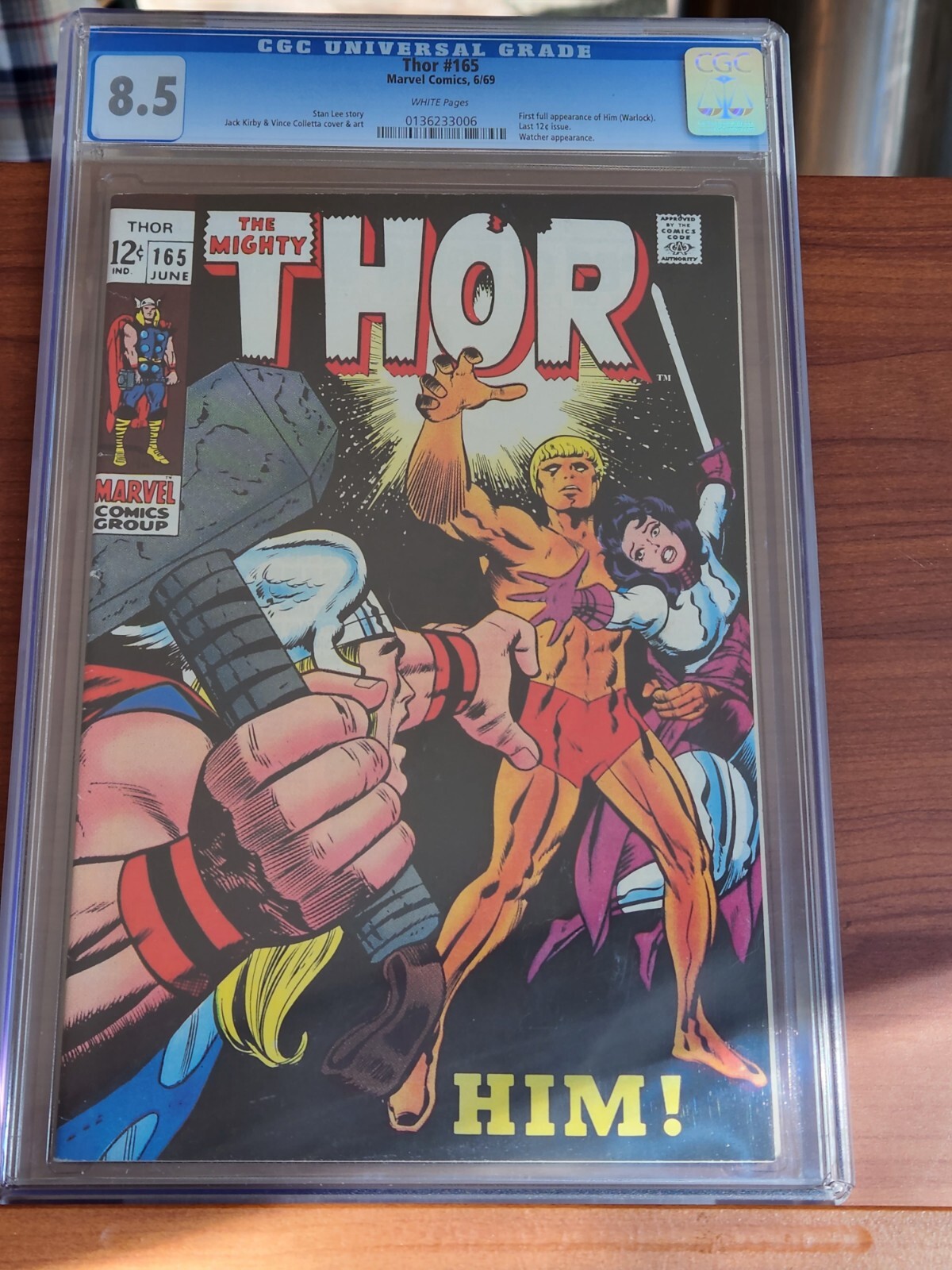 THOR #165 CGC 8.5 1ST APPEARANCE OF HIM (WARLOCK) 1969 White Pages not pressed THOR #165 CGC 8.5 1ST APPEARANCE OF HIM (WARLOCK) 1969 White Pages not pressed