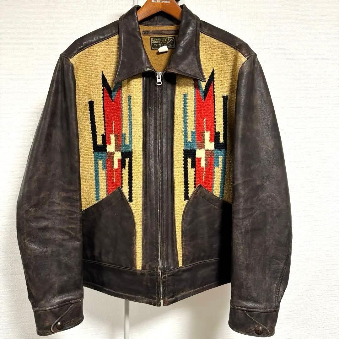 RRL Masterpiece Navajo Pattern Leather Jacket Ralph Lauren M Men Rare Ralph Laur RRL Masterpiece Navajo Pattern Leather Jacket Ralph Lauren M Men Rare Ralph Laur