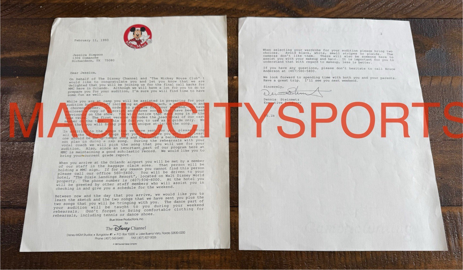 EXTREMELY RARE Jessica Simpson Final Call 1993 OFFICIAL MICKEY MOUSE CLUB LETTER EXTREMELY RARE Jessica Simpson Final Call 1993 OFFICIAL MICKEY MOUSE CLUB LETTER