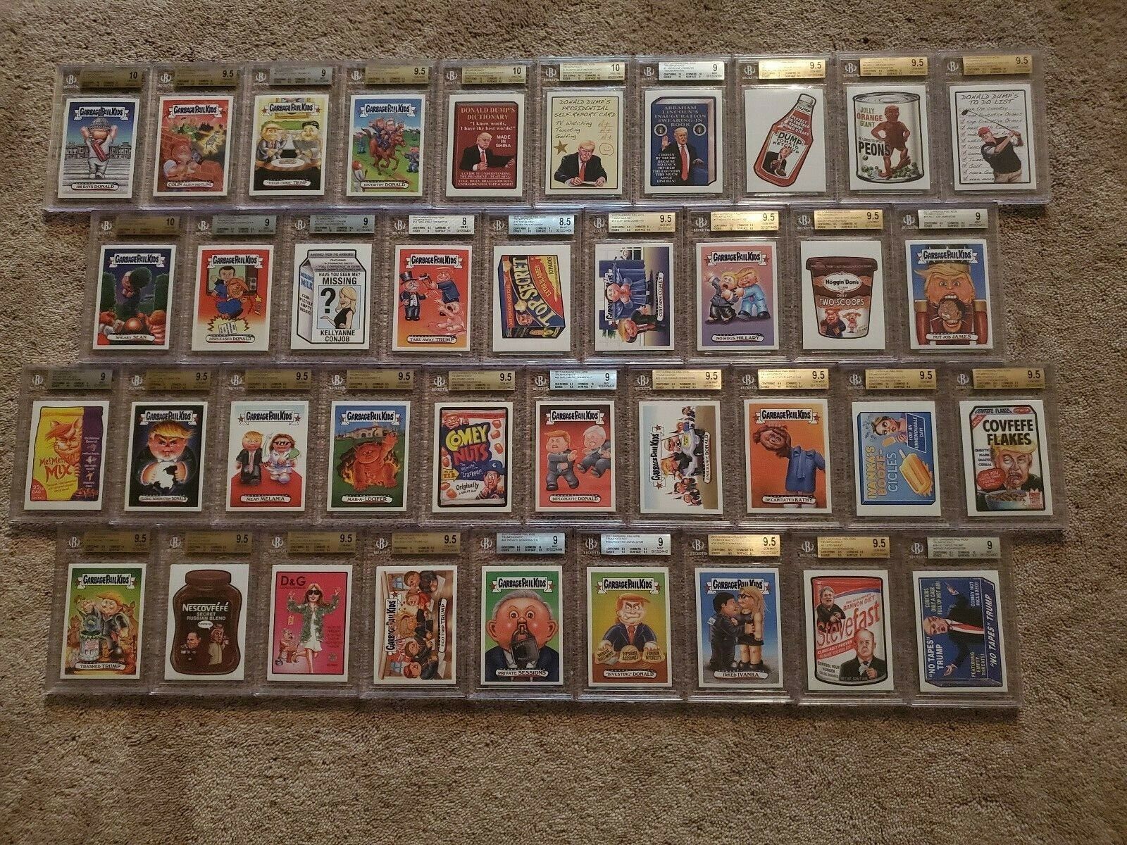 2017 Garbage Pail Kids Trumpocracy 68 Possible Sets Produced BGS 9 9.5 10 RARE