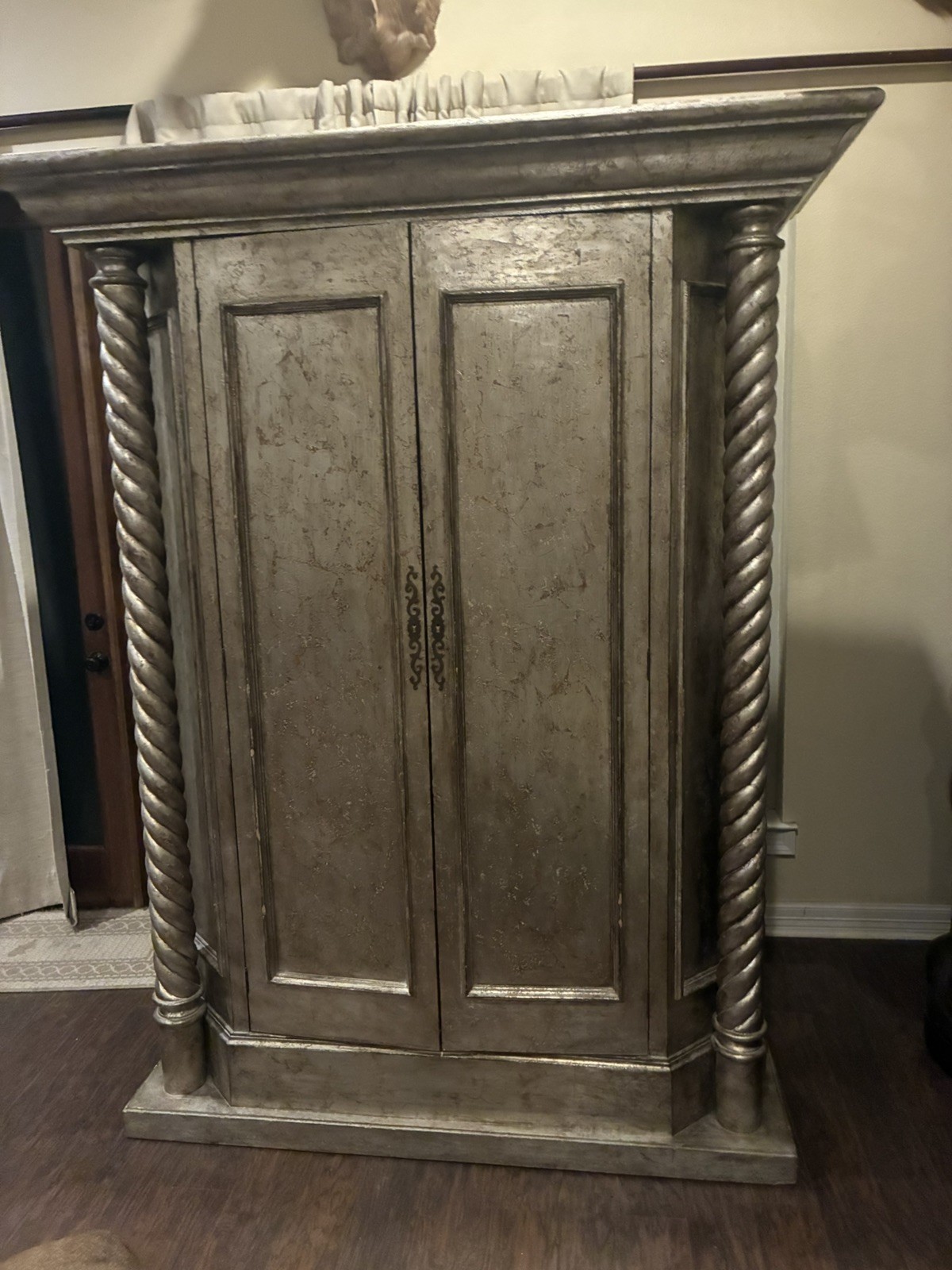 Monumental European-Style Hand-Finished Armoire w/ Barley Twist Columns – Luxury Monumental European-Style Hand-Finished Armoire w/ Barley Twist Columns – Luxury