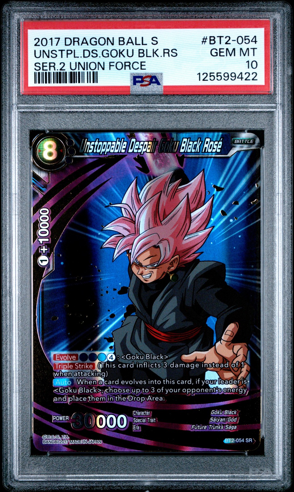 2017 #BT2-054 UNSTOPPABLE DESPAIR GOKU BLACK ROSE PSA 10