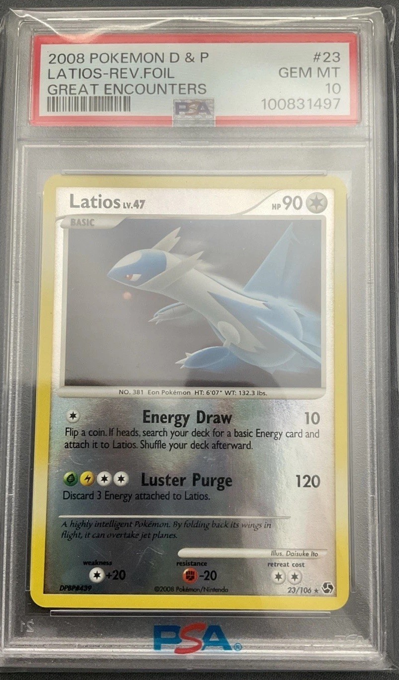 2008 POKEMON DIAMOND & PEARL GREAT ENCOUNTERS #23 LATIOS REV FOIL PSA 10 POP 23 2008 POKEMON DIAMOND & PEARL GREAT ENCOUNTERS #23 LATIOS REV FOIL PSA 10 POP 23