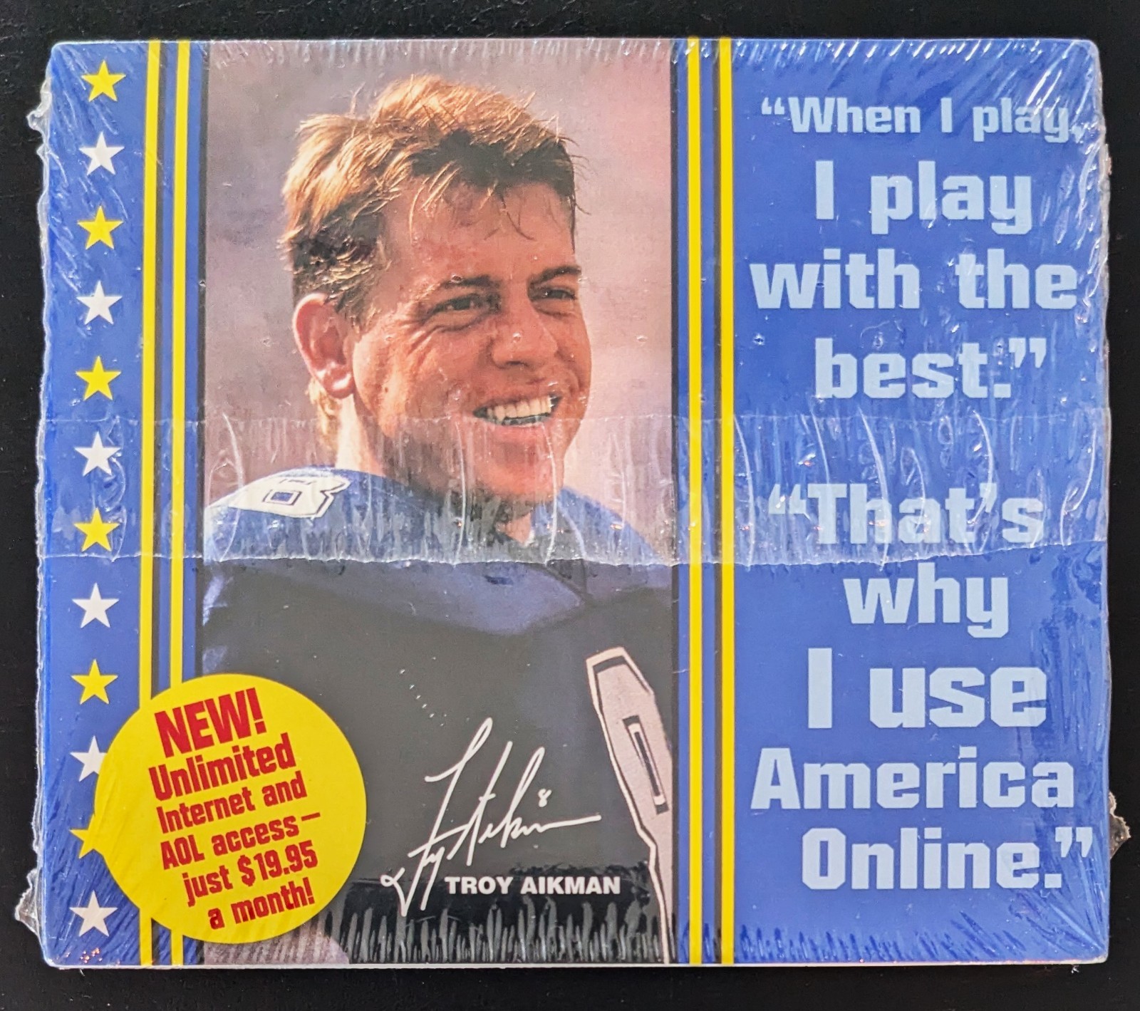 RARE America Online Collectible V3.0 Floppy Disk Vintage AOL - TROY AIKMAN 1996 RARE America Online Collectible V3.0 Floppy Disk Vintage AOL - TROY AIKMAN 1996