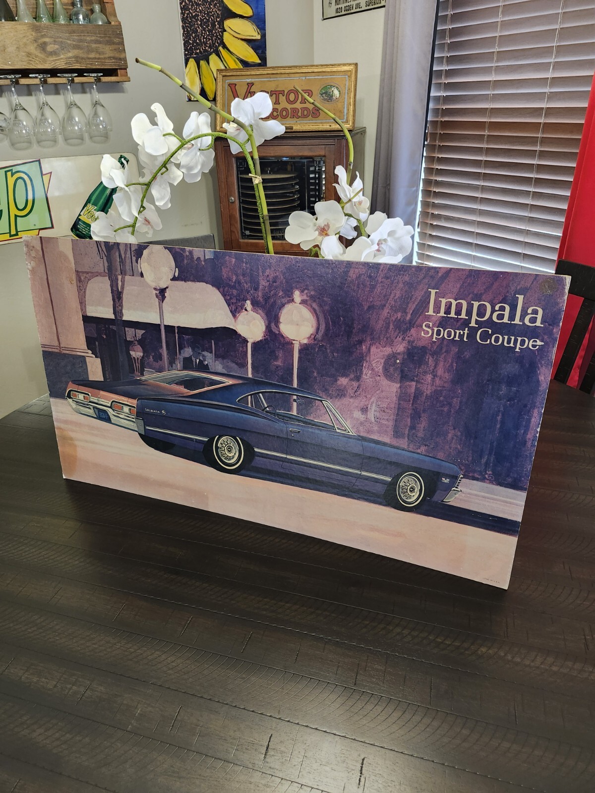 Original 1967 Chevy Impala Sport Coupe Dealership Advertising Sign Original 1967 Chevy Impala Sport Coupe Dealership Advertising Sign