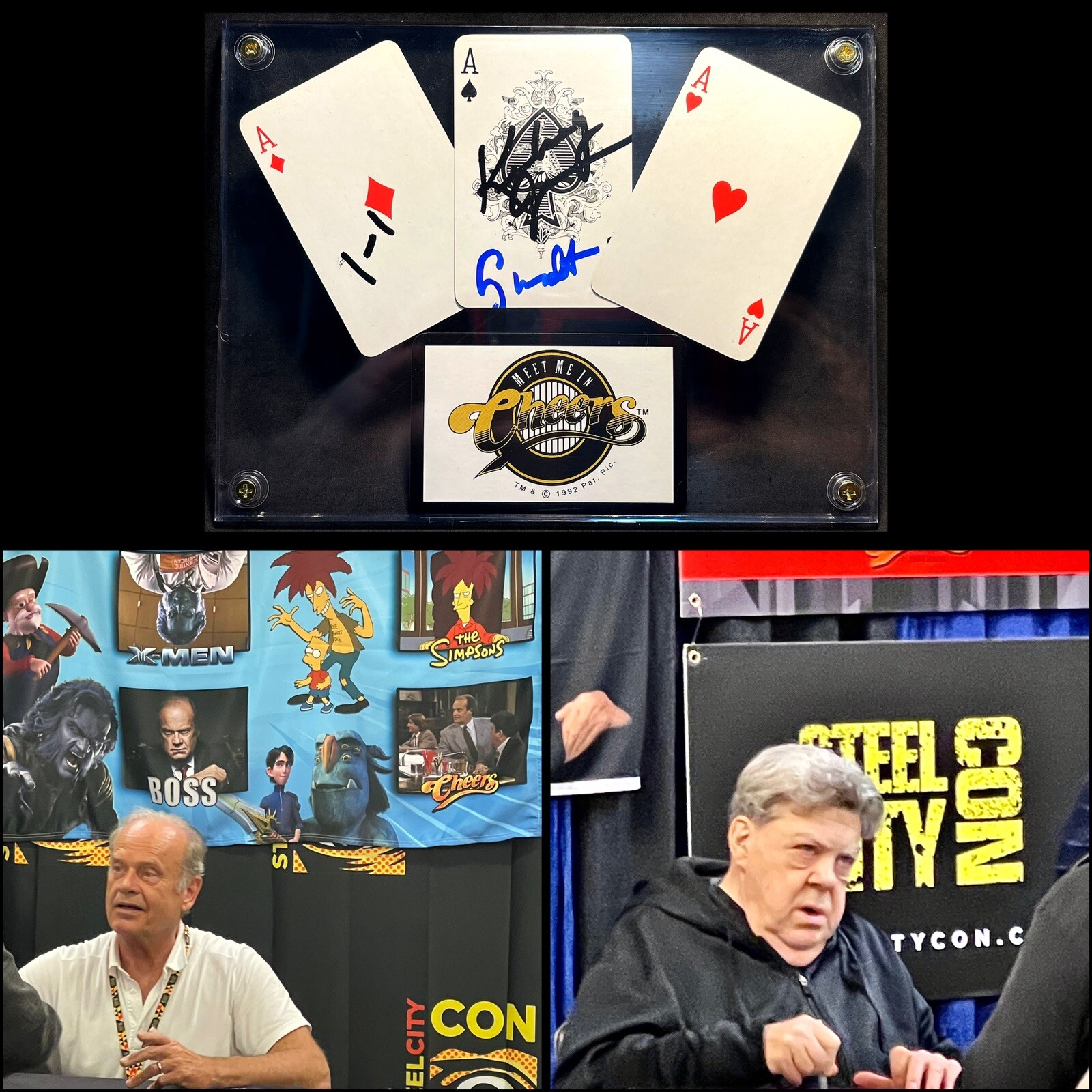 Kelsey Grammer Fraiser & George Wendt 1 of 1 Signed Cheers Signed Playing Cards Kelsey Grammer Fraiser & George Wendt 1 of 1 Signed Cheers Signed Playing Cards