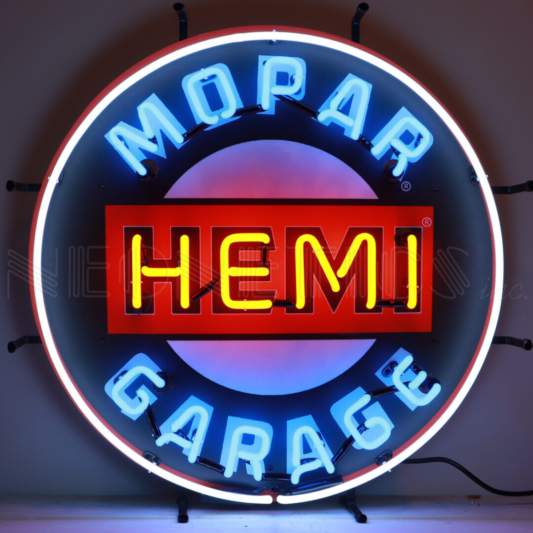 Wholesale lot of 9 Neon signs Hemi Powered 426 Mopar Challenger Dodge Scat Pack