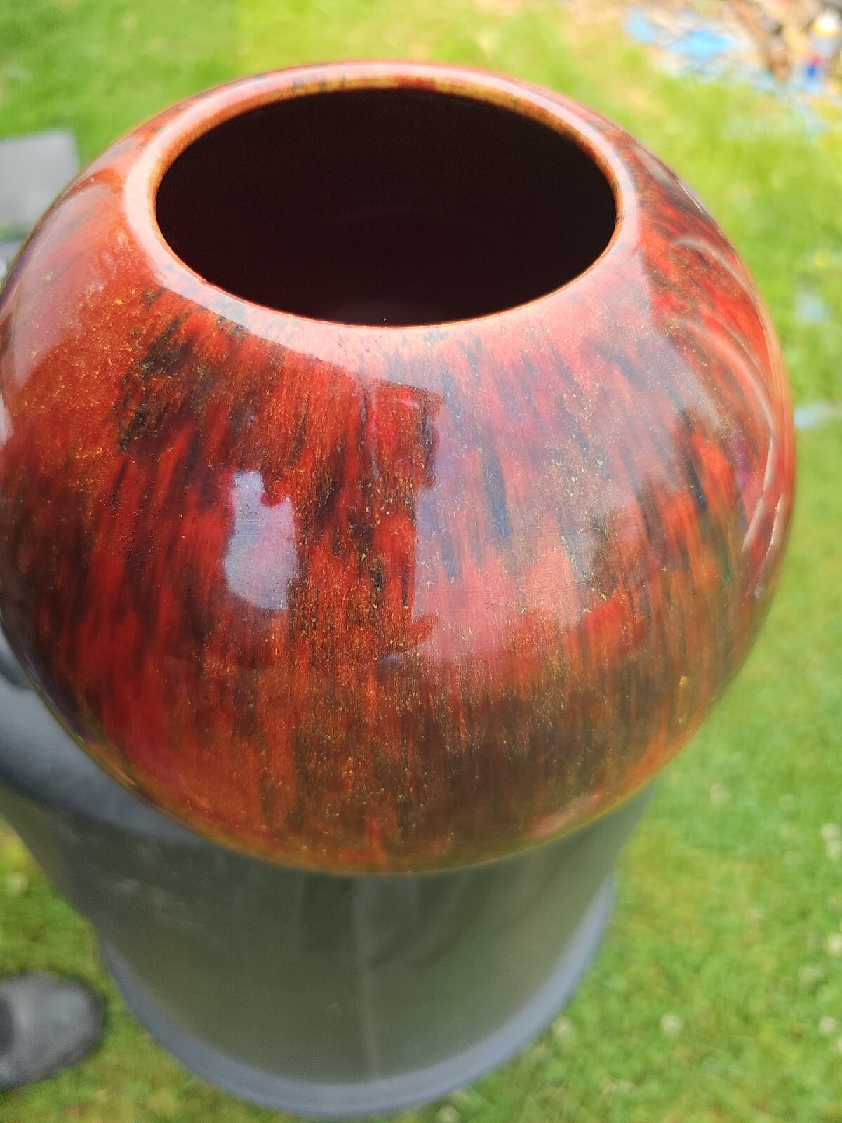 Exquisite 19c Antique Flambe Red Ox Blood Vase Paul Milet Sevres Pm Made France