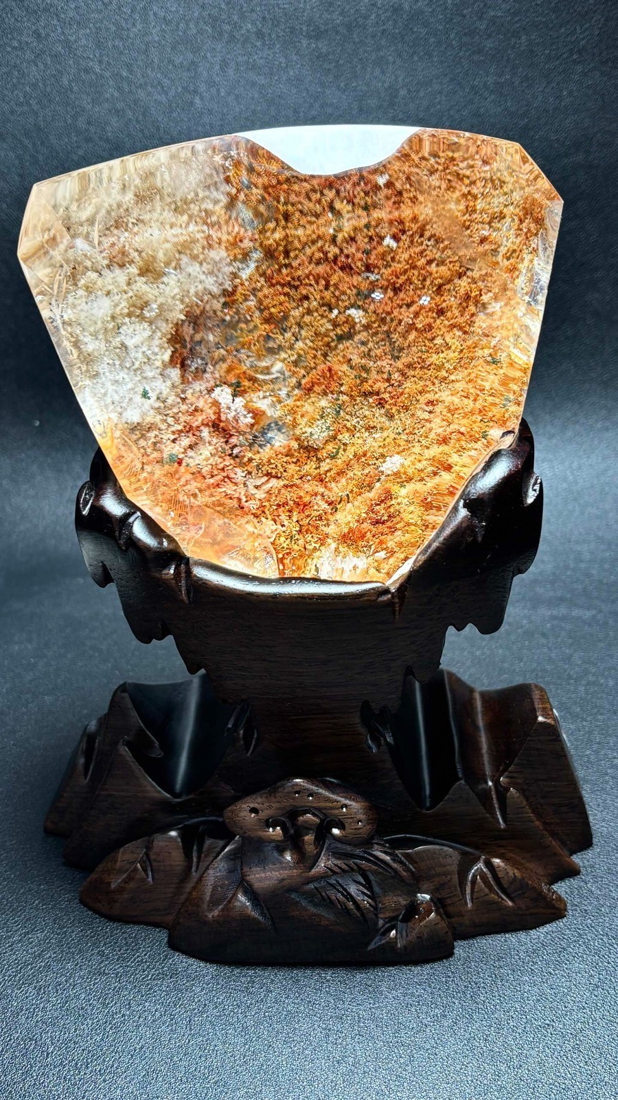 4.8LB Top Rare Natural bright ghost phantom Mineral specimen +base