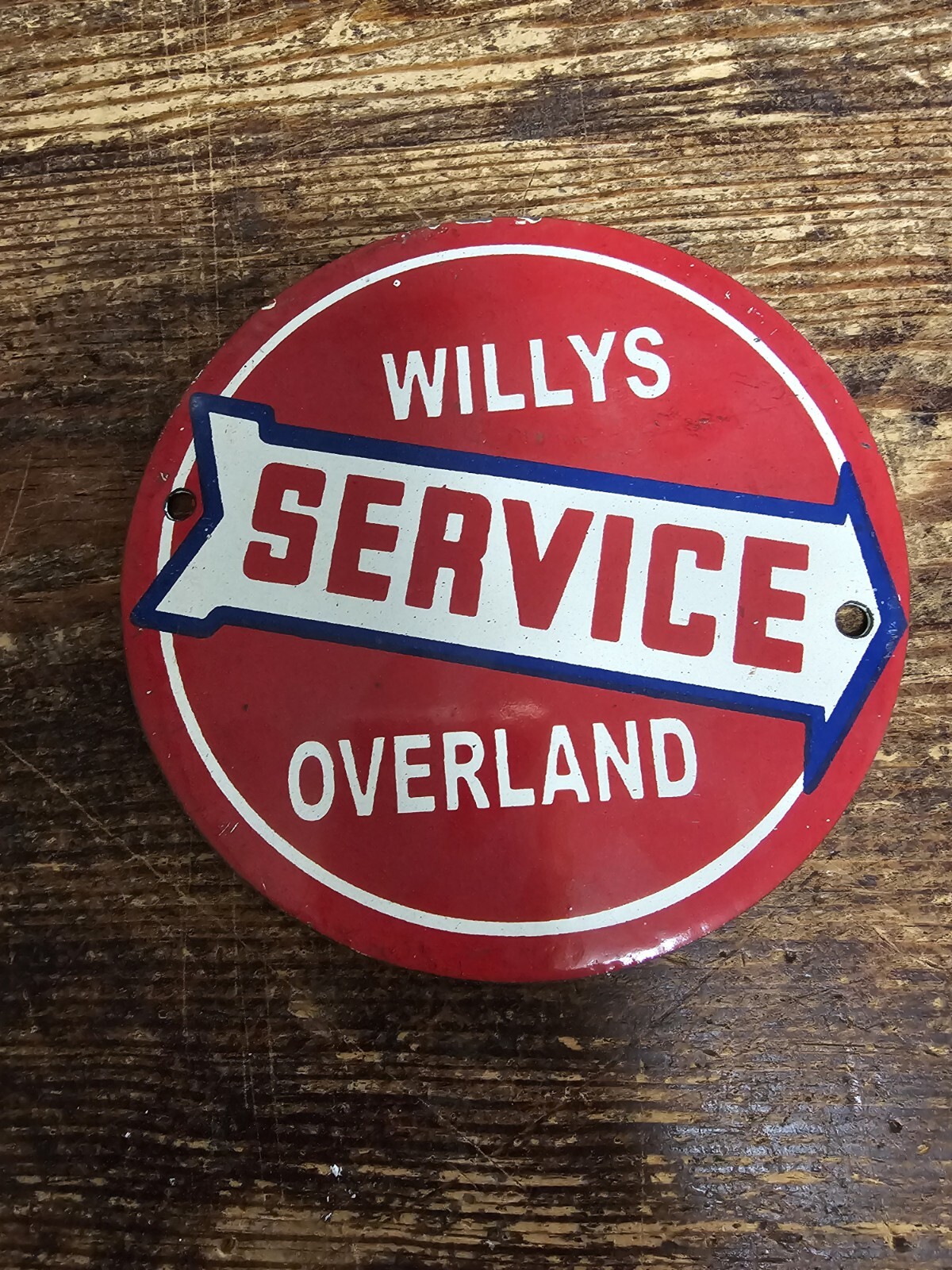 1950'S VINTAGE WILLYS SERVICE GAS STATION PORCELAIN SIGN 1950'S VINTAGE WILLYS SERVICE GAS STATION PORCELAIN SIGN