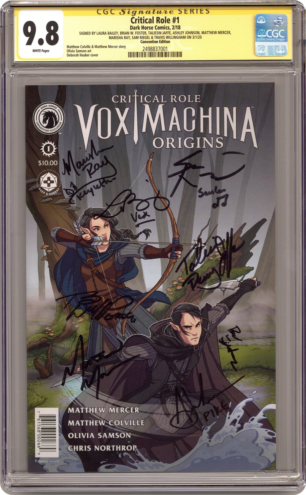 Critical Role Vox Machina Origins II 1ECCC CGC 9.8 SS 2018 Critical Role Vox Machina Origins II 1ECCC CGC 9.8 SS 2018