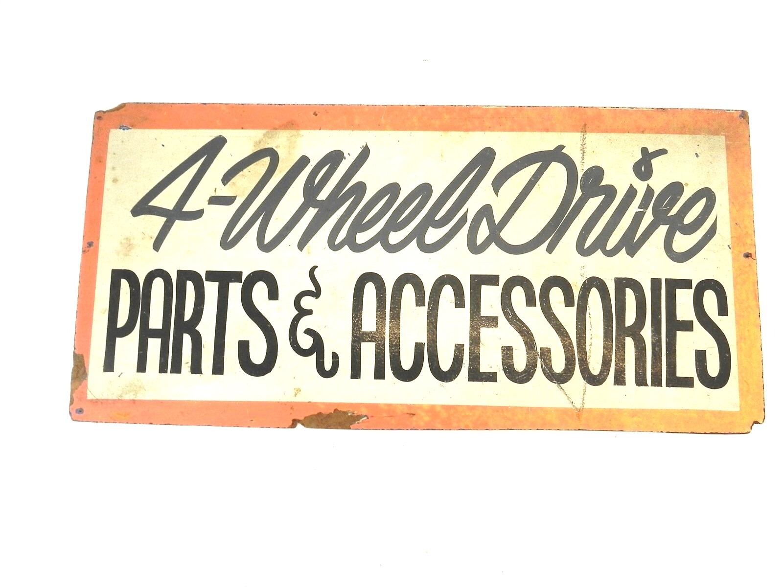 USED 1950'S WILLYS IHC WOOD DEALERSHIP SIGN FROM OAKLAND, CA 29 1/2