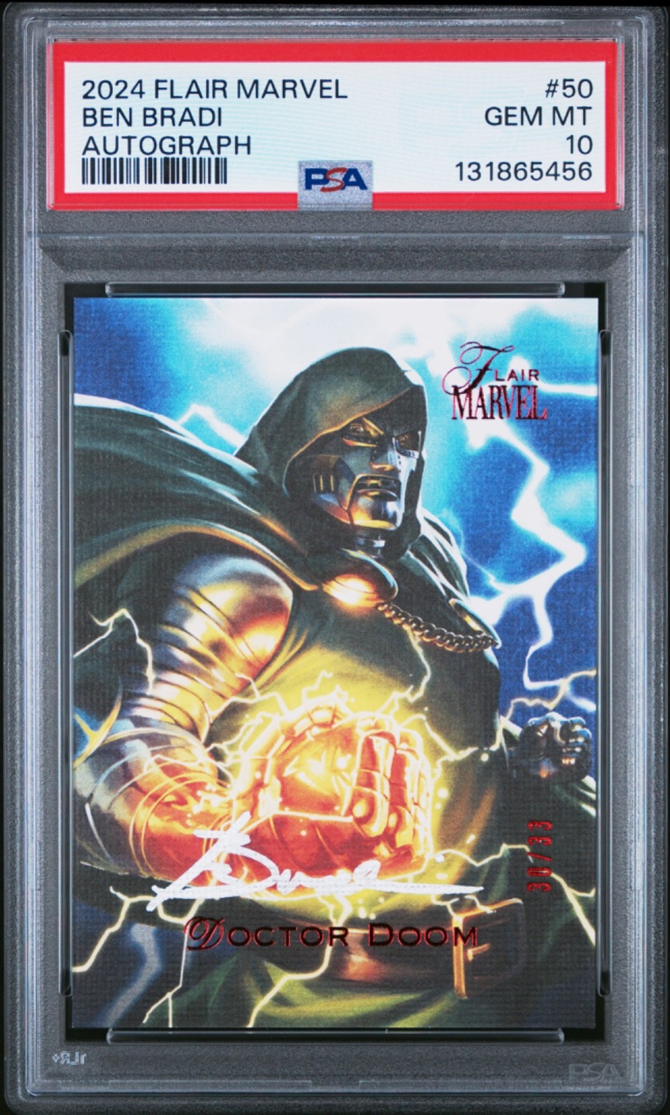 Dr Doom 2024 Marvel Flair Upper Deck (#50) Artist Autograph 30/33 (PSA 10) Dr Doom 2024 Marvel Flair Upper Deck (#50) Artist Autograph 30/33 (PSA 10)