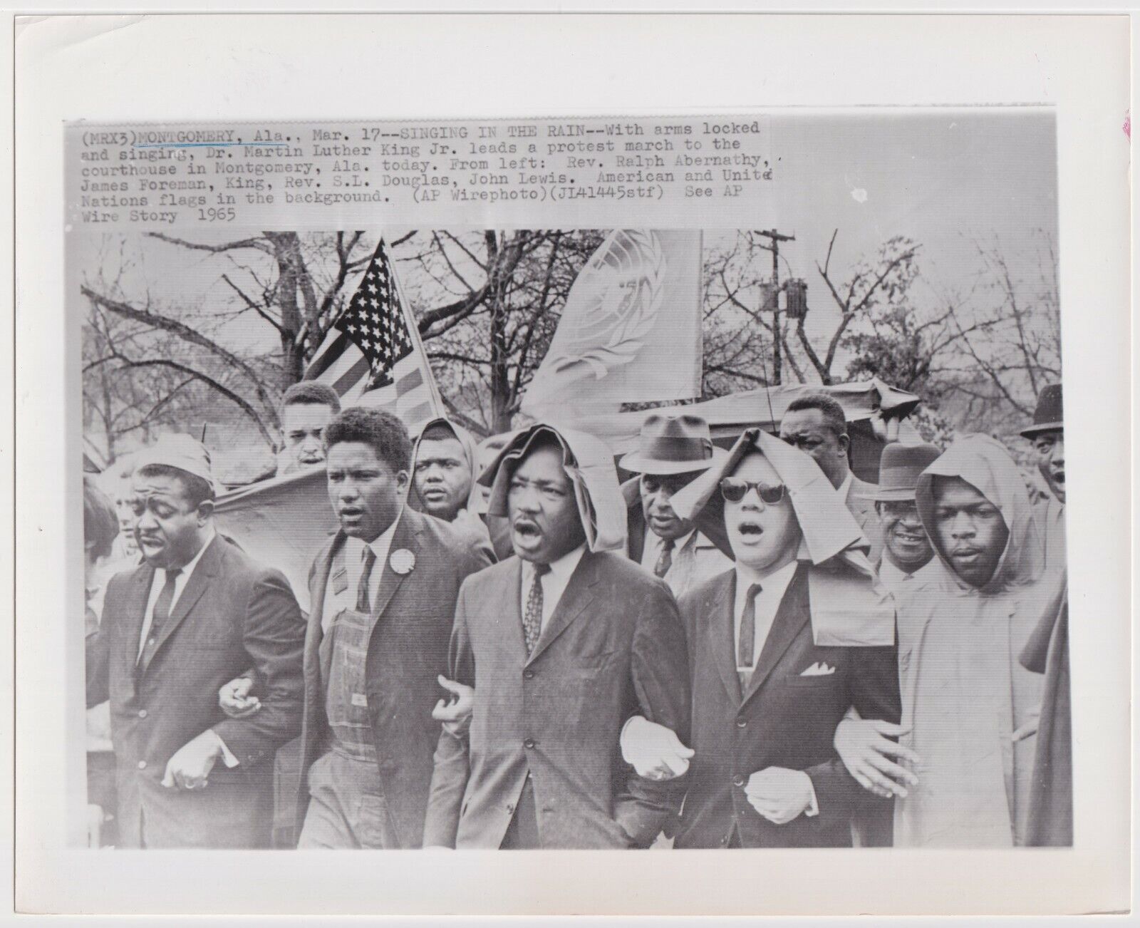 MARTIN LUTHER KING & LEADERS MARCH SELMA ALABAMA 1965 VINTAGE CIVIL RIGHTS photo