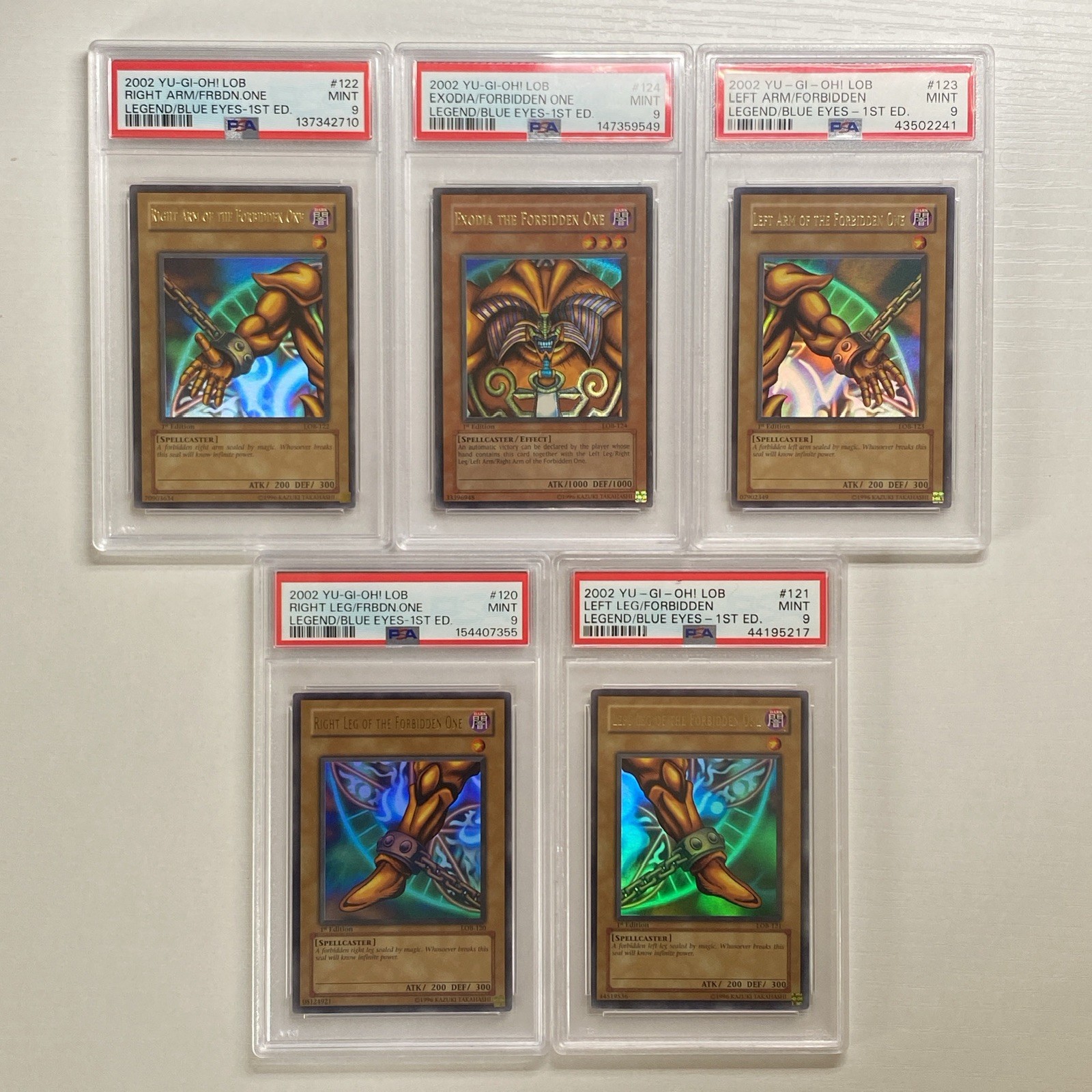 YuGIOh | PSA 9 1st Edition LOB Exodia The Forbidden One | N/A Complete Set 2002 YuGIOh | PSA 9 1st Edition LOB Exodia The Forbidden One | N/A Complete Set 2002