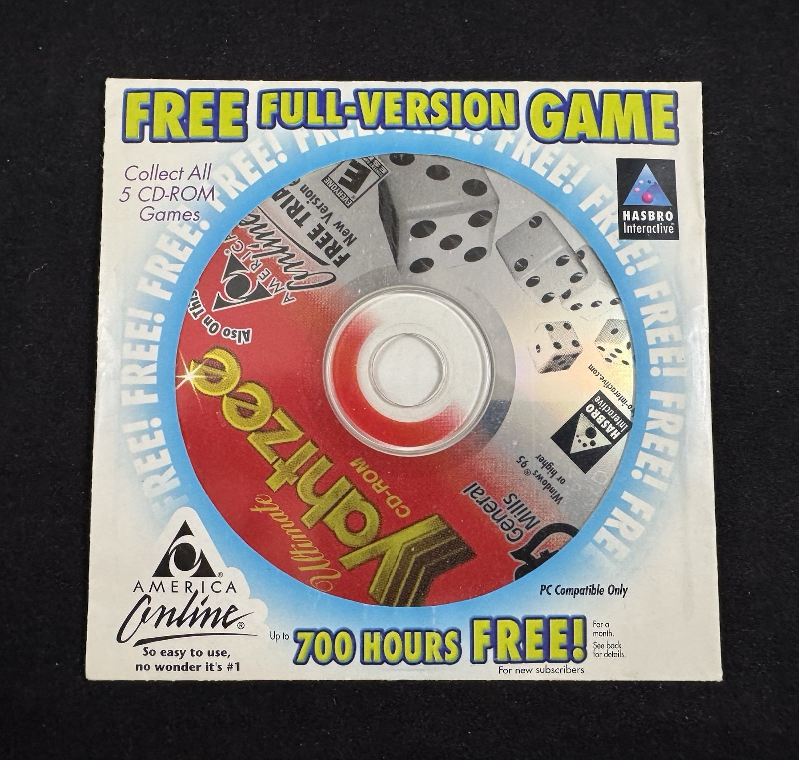 America Online Ultimate Yahtzee CD-ROM Free Full Version 700 Hours Free
