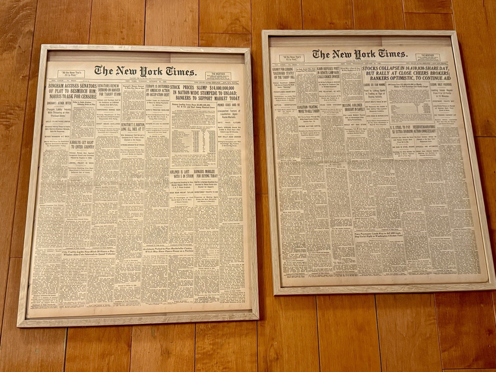 Original New York Times Oct 29 & 30 1929 Full Paper Great Depression Vintage