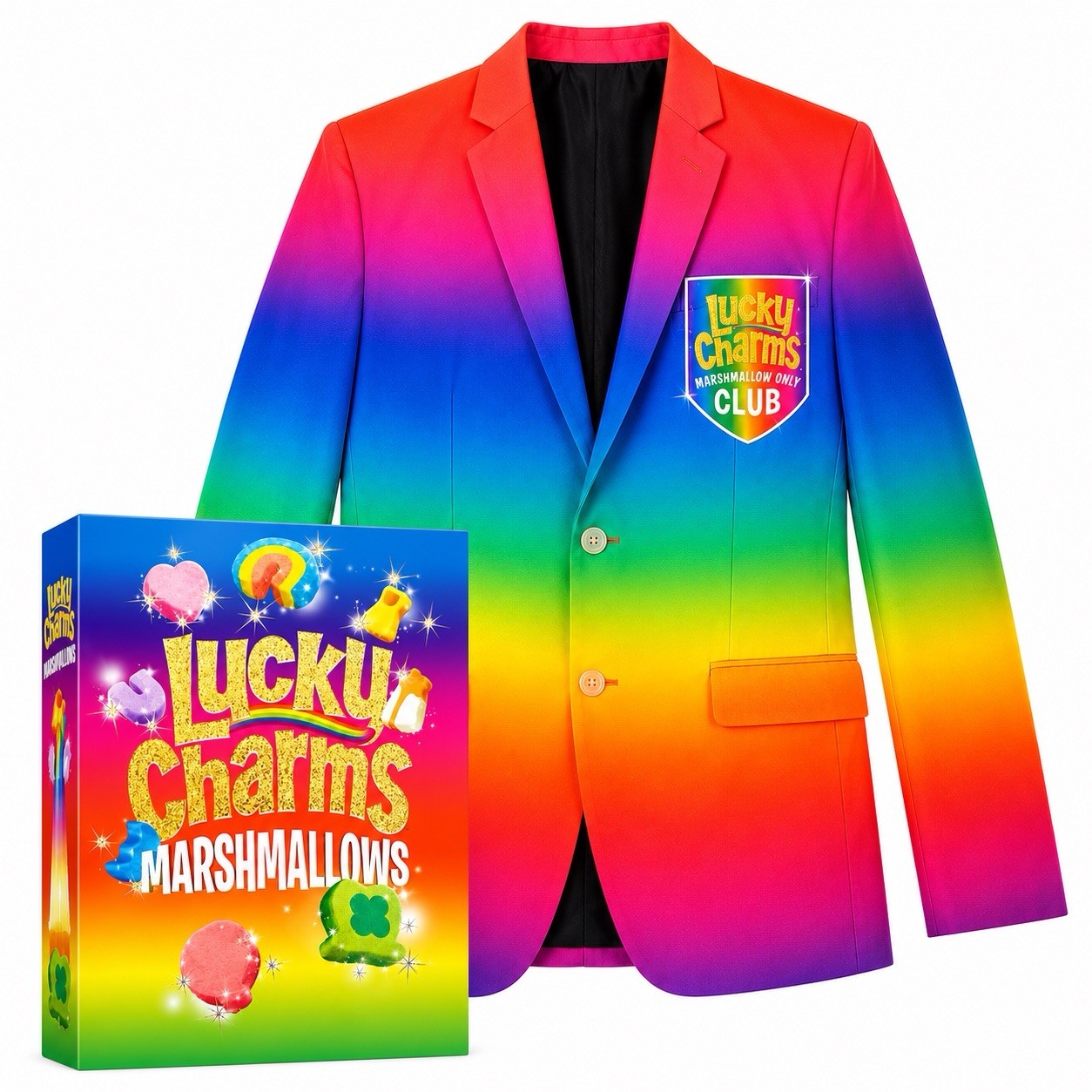 ULTRA RARE Lucky Charms Marshmallows Only Blazer & Cereal Box 1 Of 1 Winner
