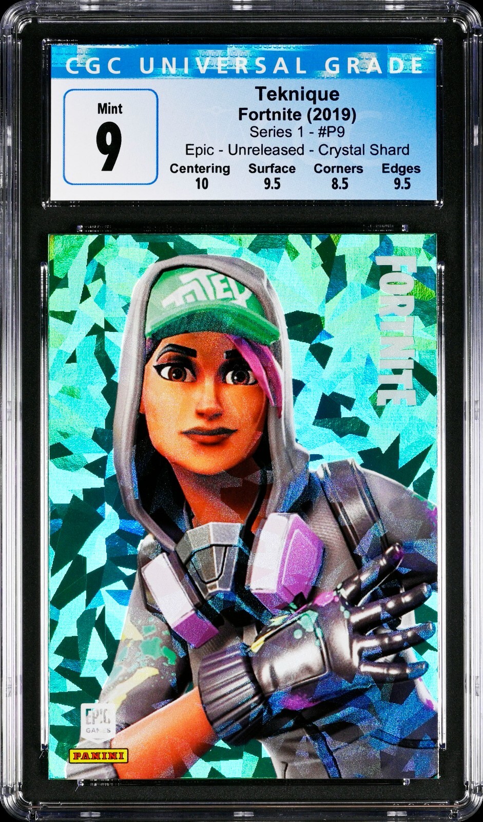 2019 Fortnite Series 1 Teknique Crystal Shard #P9 Unreleased Prototype USA CGC 9 2019 Fortnite Series 1 Teknique Crystal Shard #P9 Unreleased Prototype USA CGC 9