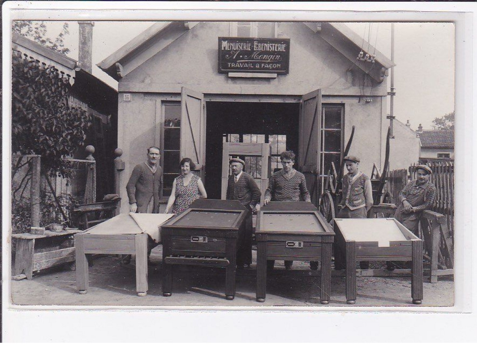 LE PIN? : photo card of the carpentry workshop benistery MONGIN (factory