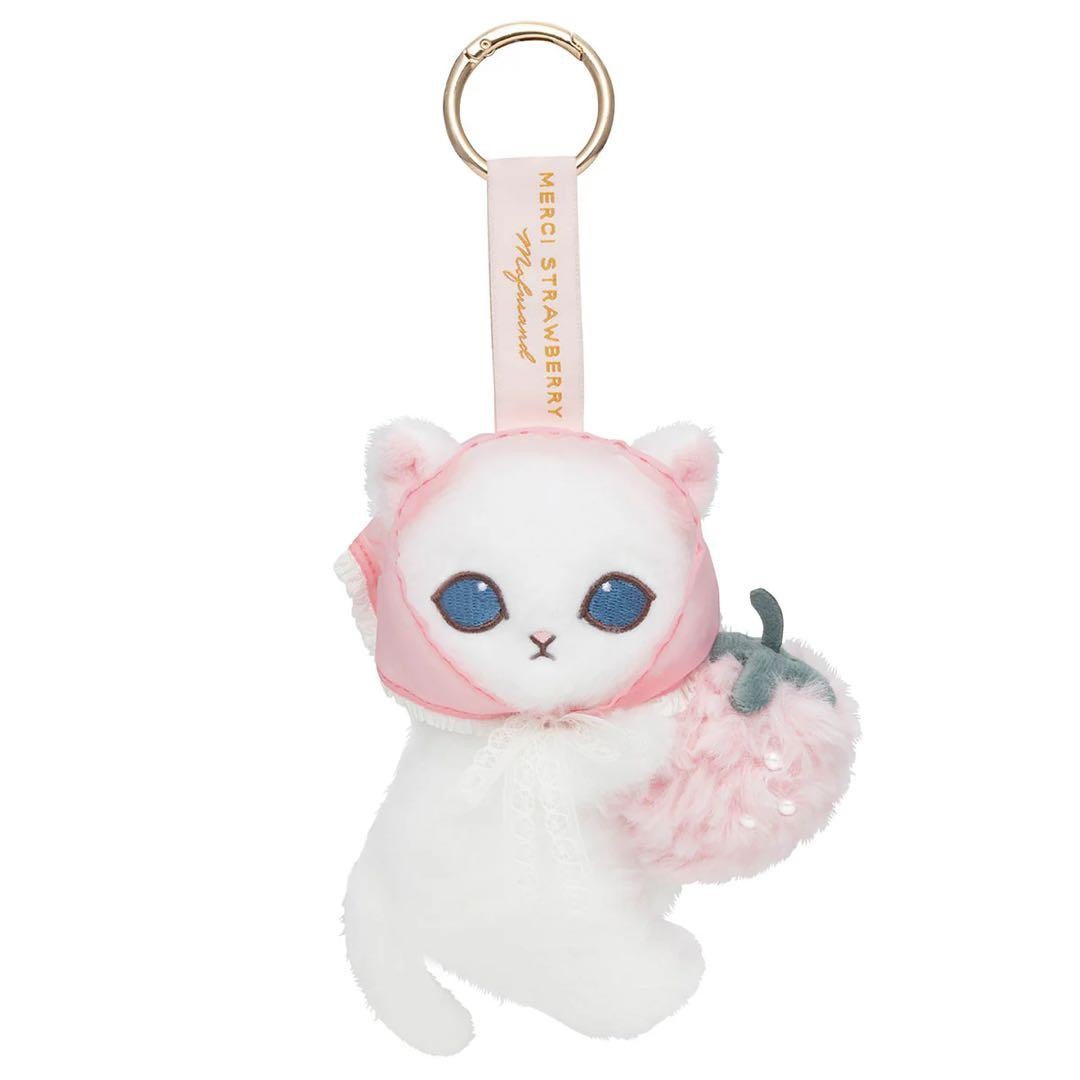 mofusand Cat Plush doll Keychain MERCI STRAWBERRY Pink Japan Strawberry NEW mofusand Cat Plush doll Keychain MERCI STRAWBERRY Pink Japan Strawberry NEW