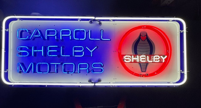 SHELBY NEON SIGN CARROLL SHELBY MOTORS - FORD MUSTANG - BRAND NEW IN CRATE