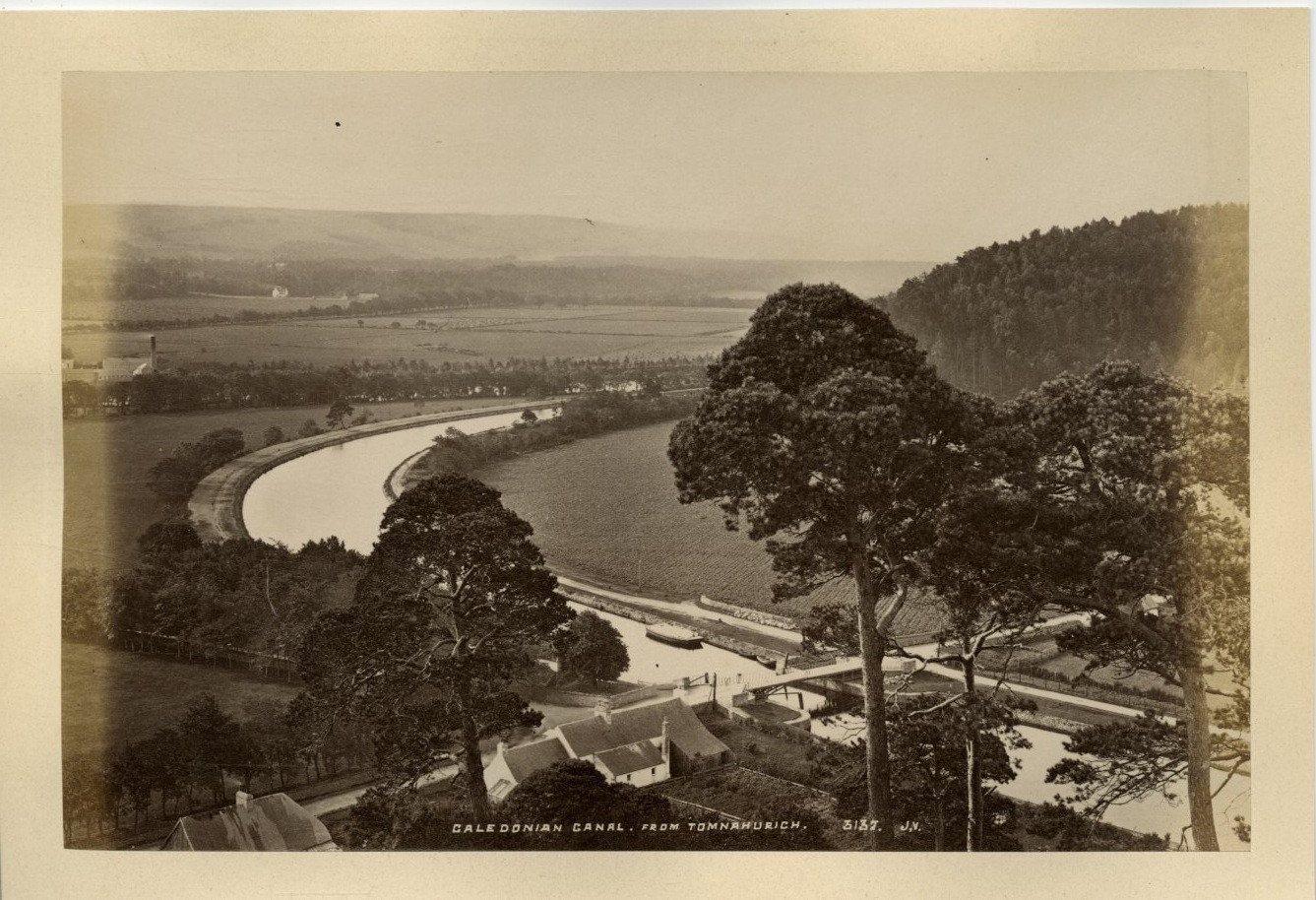 J. V. UK, Caledonian Canal, from Tomnahurich Vintage Albumen Print, UK J. V. UK, Caledonian Canal, from Tomnahurich Vintage Albumen Print, UK