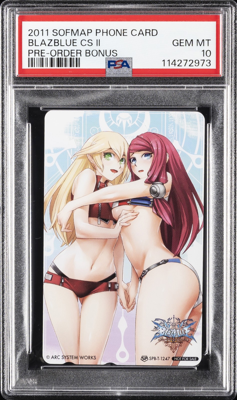 2011 SOFMAP PHONE CARD PRE-ORDER BONUS BLAZBLUE CONTINUUM SHIFT II PSA 10