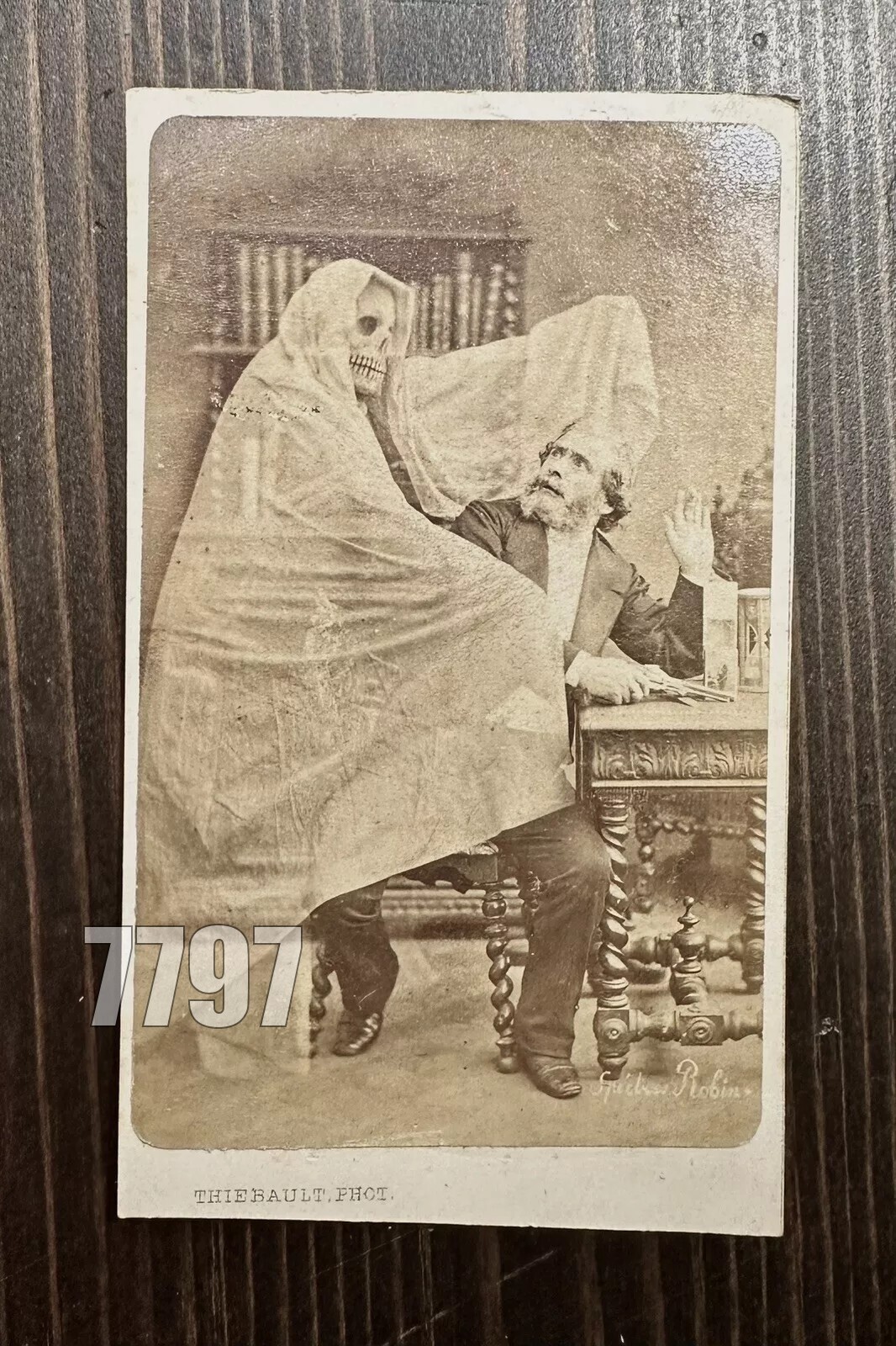 Very Rare Spirit Photo 1860s CDV - Grinning Skull Ghost Photography Mumler Int