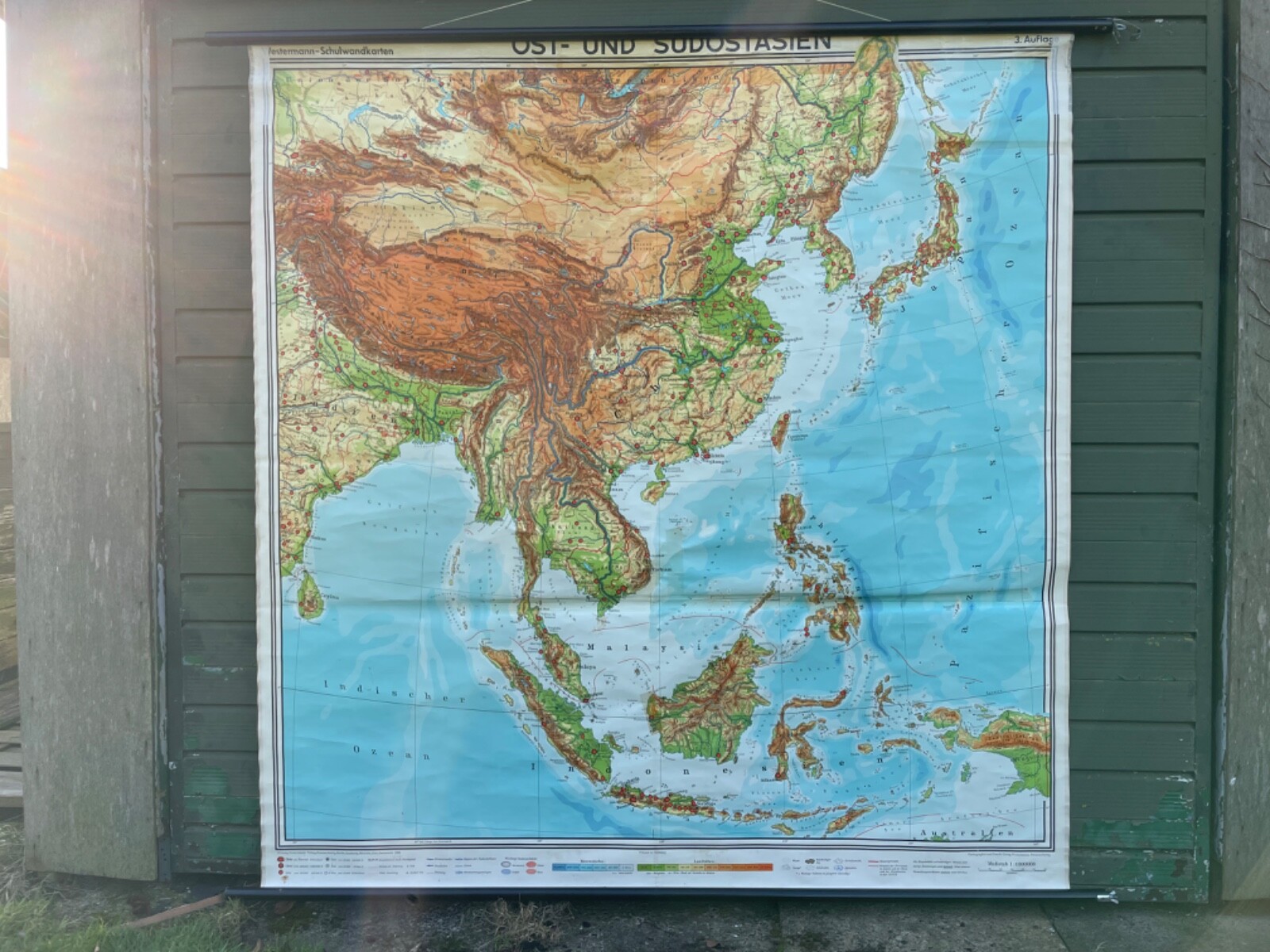 Vintage SOUTH & EAST ASIA geographical roll down school map chart geography Vintage SOUTH & EAST ASIA geographical roll down school map chart geography