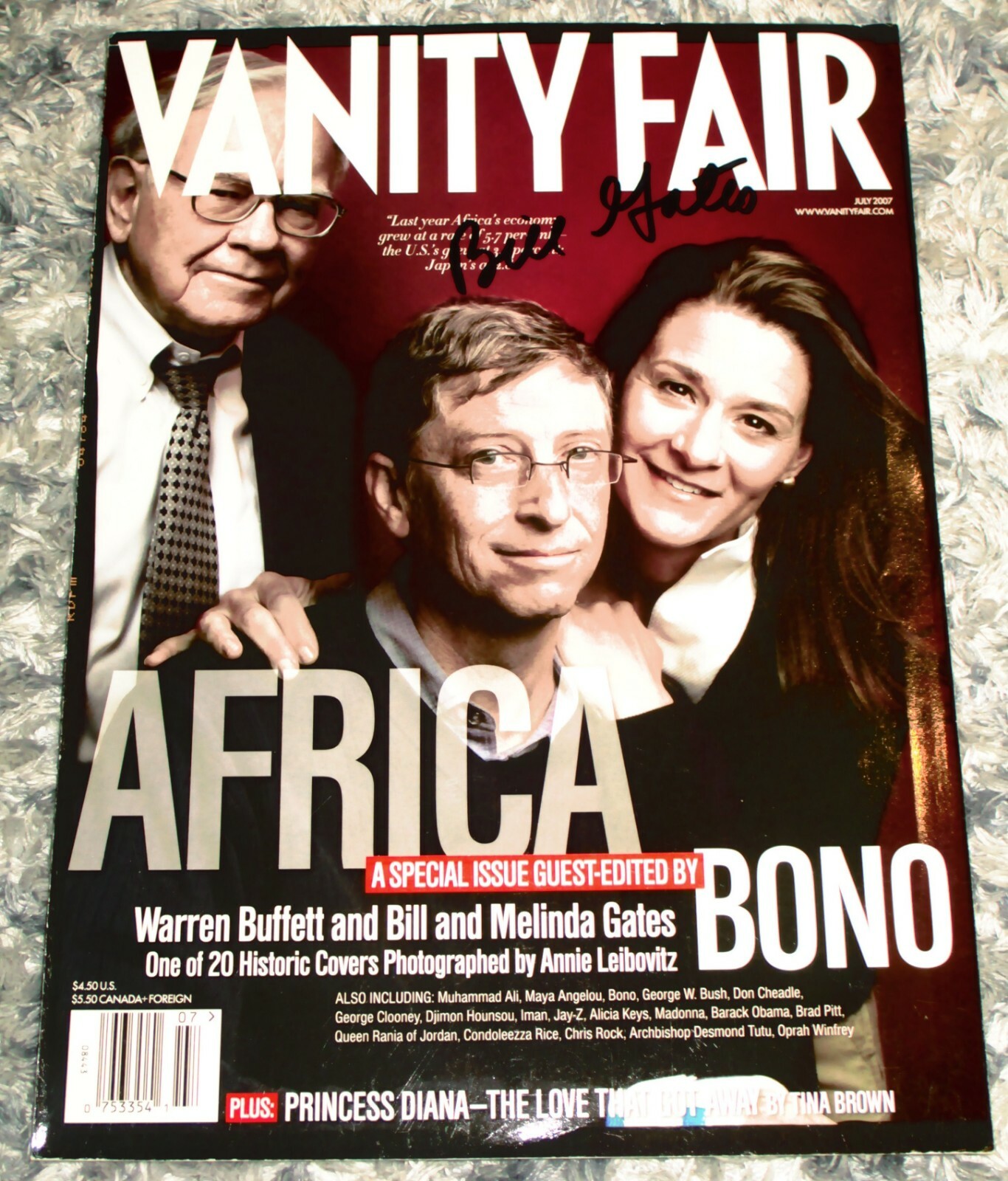 Bill Gates Rare 2007 Signed Vanity Fair Magazine Cover , Microsoft Bill Gates Rare 2007 Signed Vanity Fair Magazine Cover , Microsoft