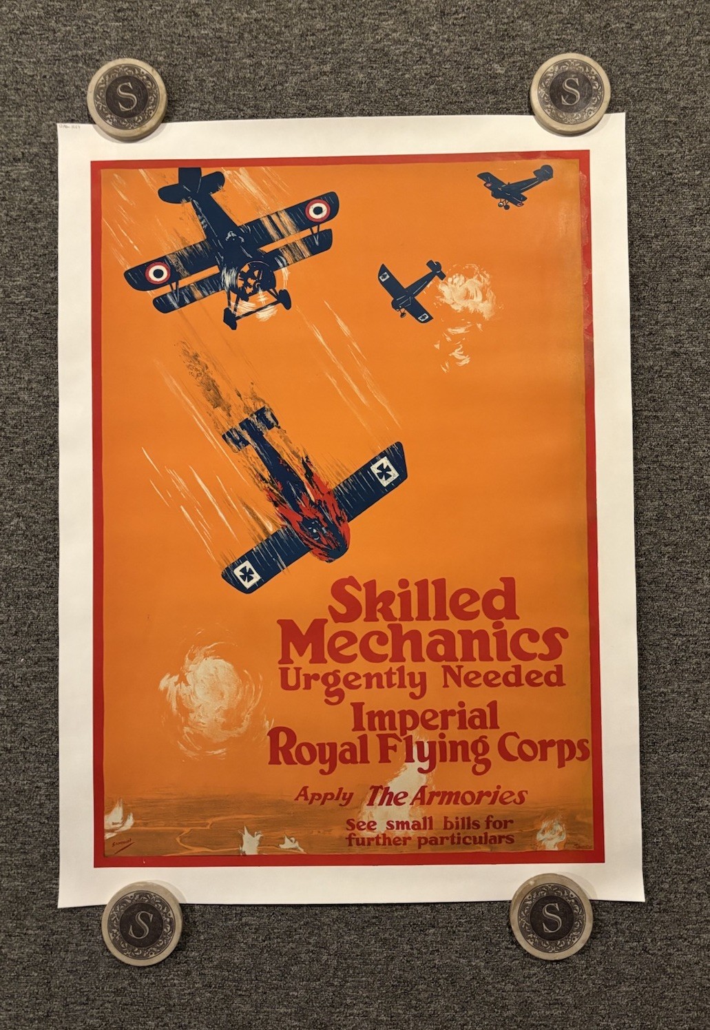 Original WWI Canadian Poster Skilled Mechanics Urgently Needed Imperial Flying Original WWI Canadian Poster Skilled Mechanics Urgently Needed Imperial Flying