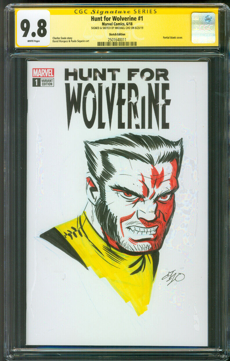 Hunt for Wolverine 1 CGC SS 9.8 Michael Cho Logan Original art sketch 6/18