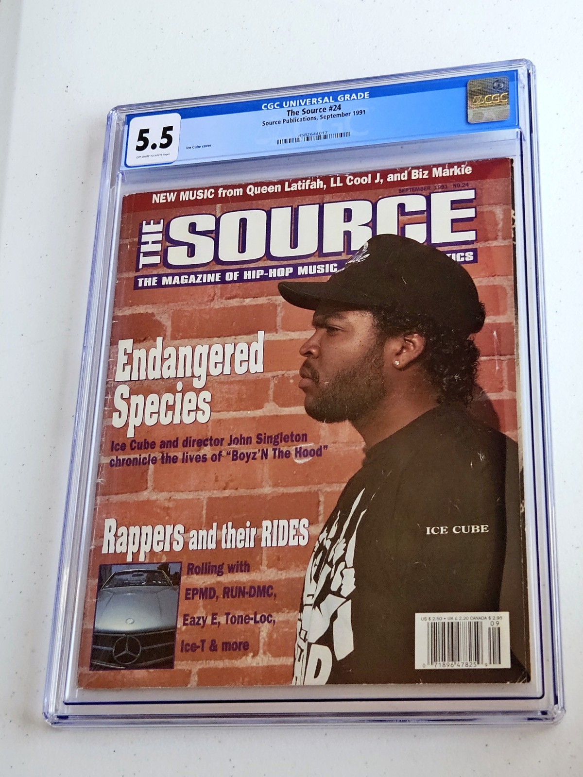 🥶ICE CUBE🥶🔥BOYZ'N THE HOOD🔥THE SOURCE 1991 Magazine CGC 5.5 - RARE NEWSSTAND