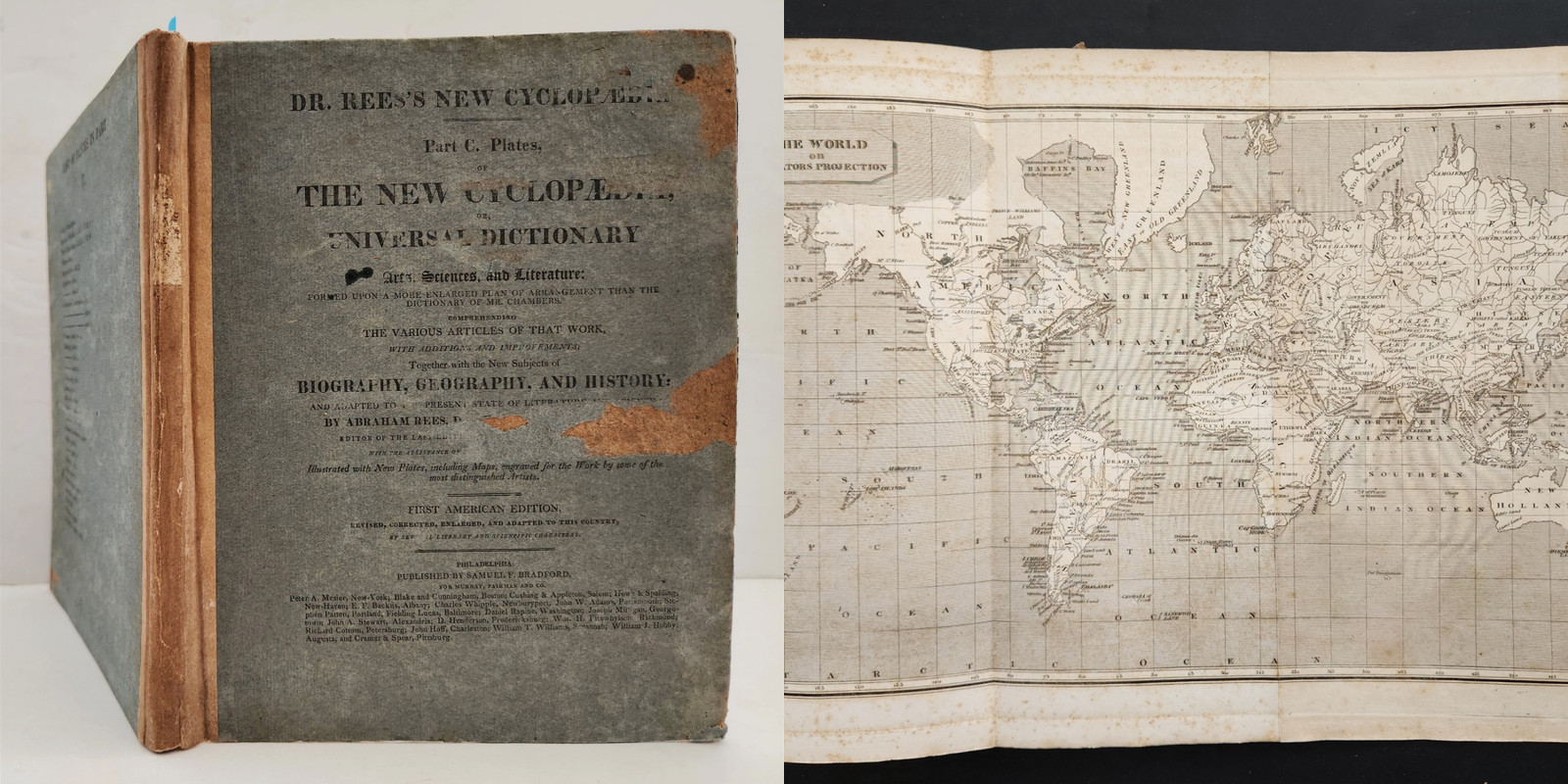 1810s antique DR REES'S NEW CYCLOPEDIA art 29 PLATES map horology ship music