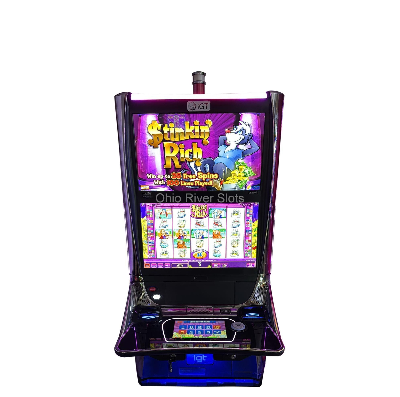 IGT CrystalCore SLOT MACHINE Stinkin Rich (Handpay, COINLESS) IGT CrystalCore SLOT MACHINE Stinkin Rich (Handpay, COINLESS)