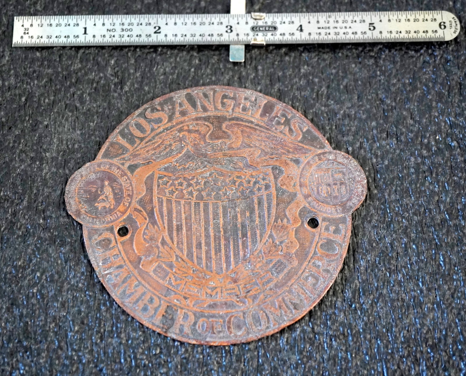 Rare- Los Angeles Chamber Of Commerce MEMBER Bronze -Brass Emblem Rare- Los Angeles Chamber Of Commerce MEMBER Bronze -Brass Emblem