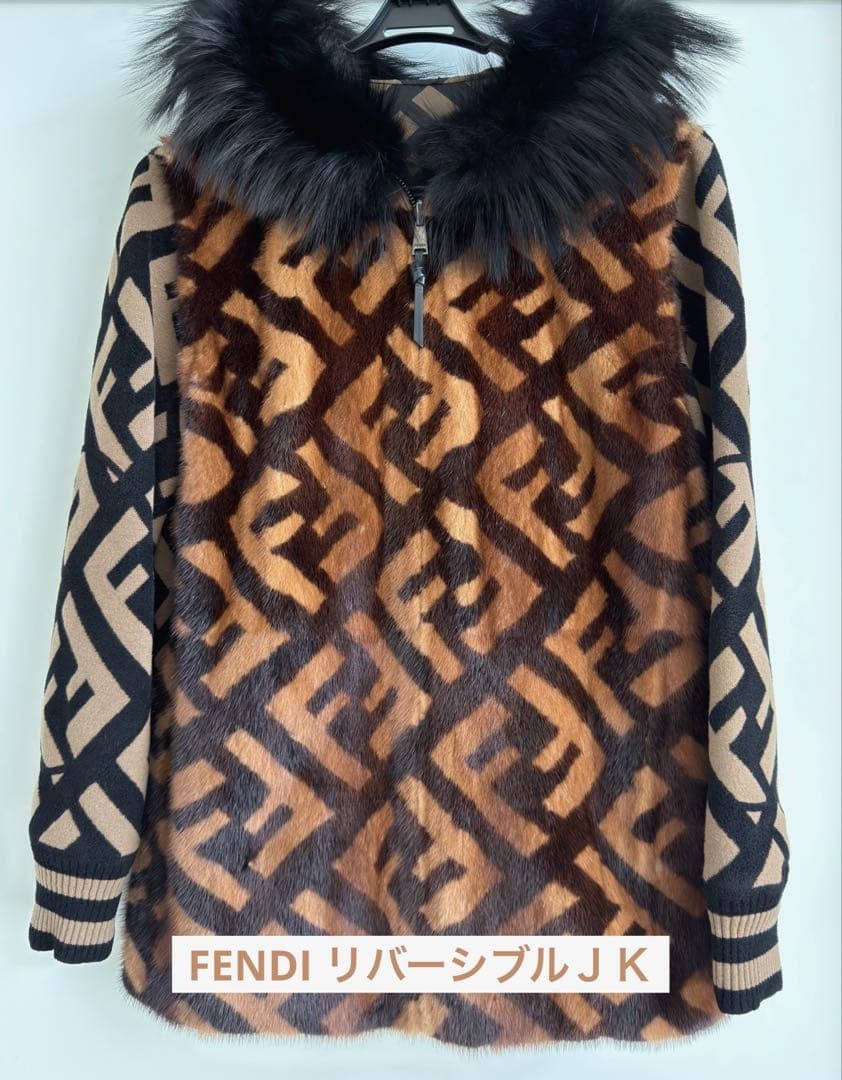Fendi Reversible Fur Coat Jacket Zucca Pattern Size 36 Mink Women Rare Luxury De Fendi Reversible Fur Coat Jacket Zucca Pattern Size 36 Mink Women Rare Luxury De
