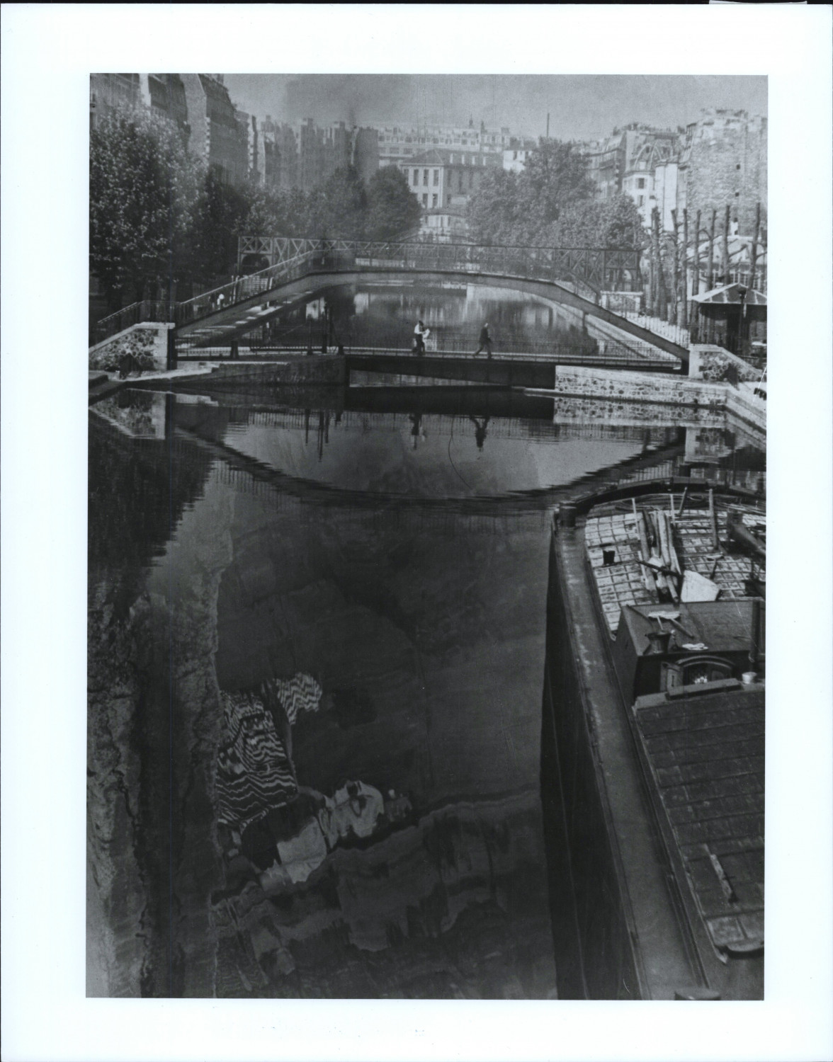 Denise Columbus, view of Paris, the Canal Saint Martin, 1948 Vintage print, Tira