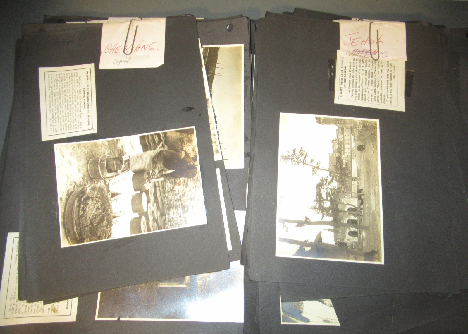 1920s Chinese Album Pages 270+ Photos w Captions Peking Manchuria Mongolia Tibet