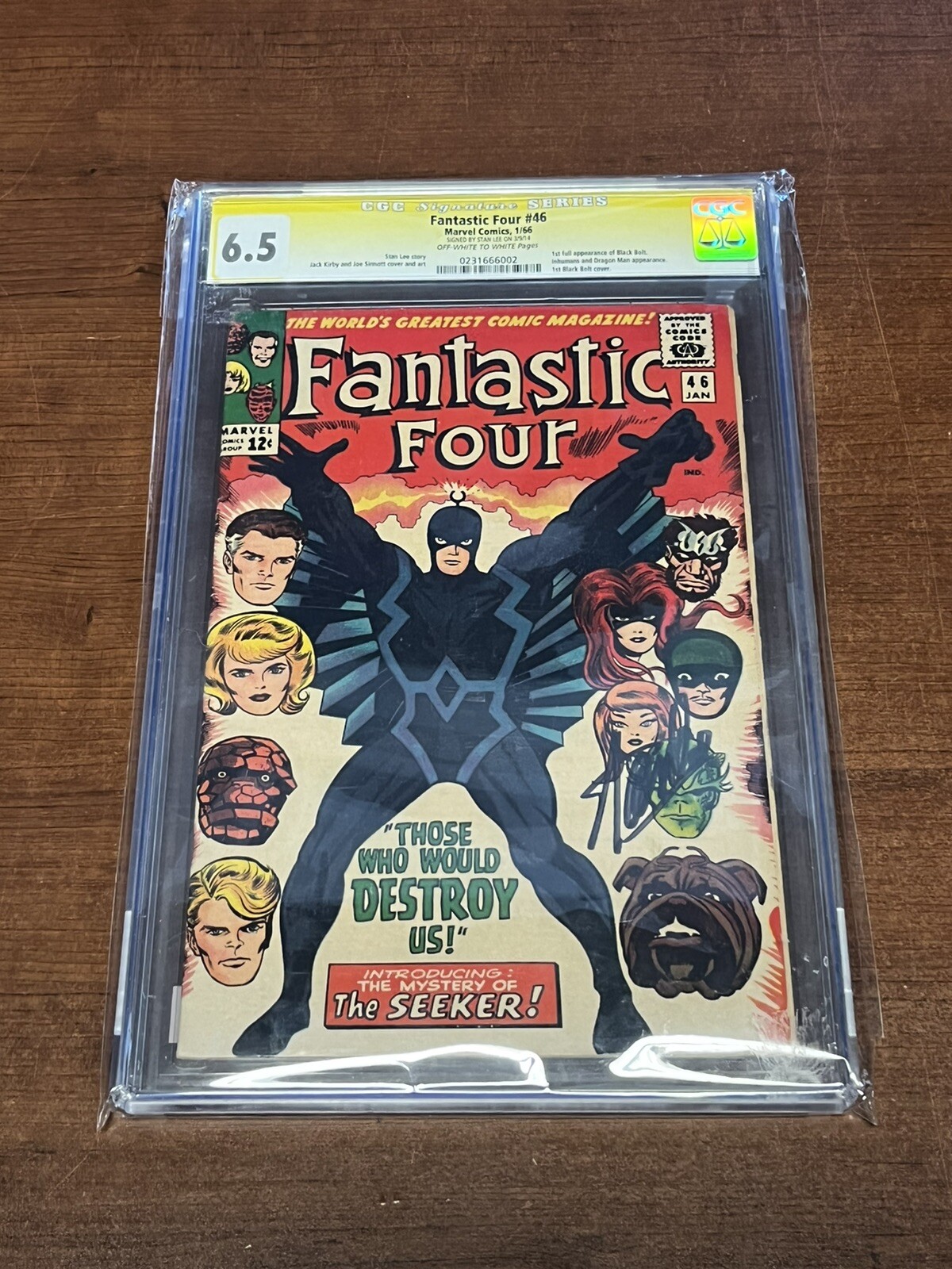 Fantastic Four #46 Signed Stan Lee SS CGC 6.5 1st Black Bolt Press It Unpressed Fantastic Four #46 Signed Stan Lee SS CGC 6.5 1st Black Bolt Press It Unpressed