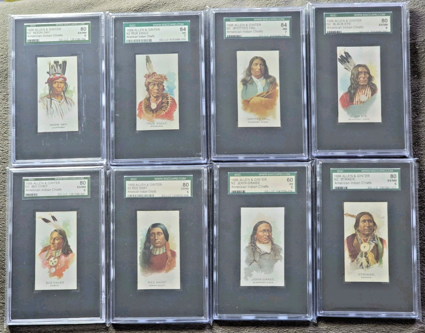 1888 N2 American Indian Chiefs Near Set 48/50 W/ Geronimo & Sitting Bull