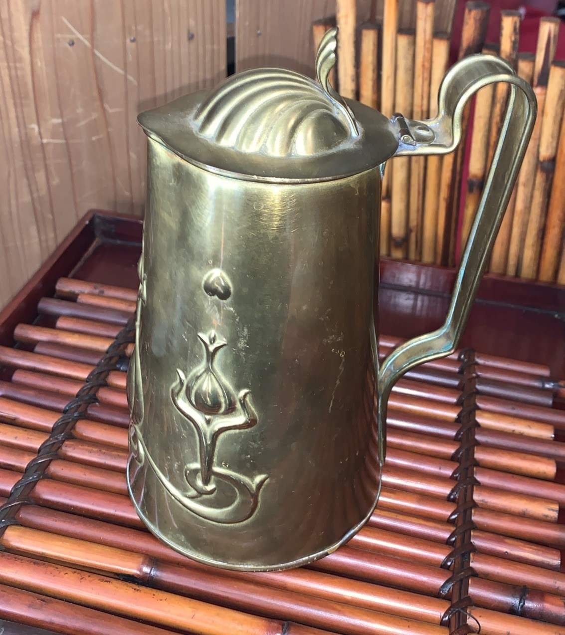 English•JS&S•1900-1905•Tankard•BRASS•ARTS&CRAFTS•Antique RARE•