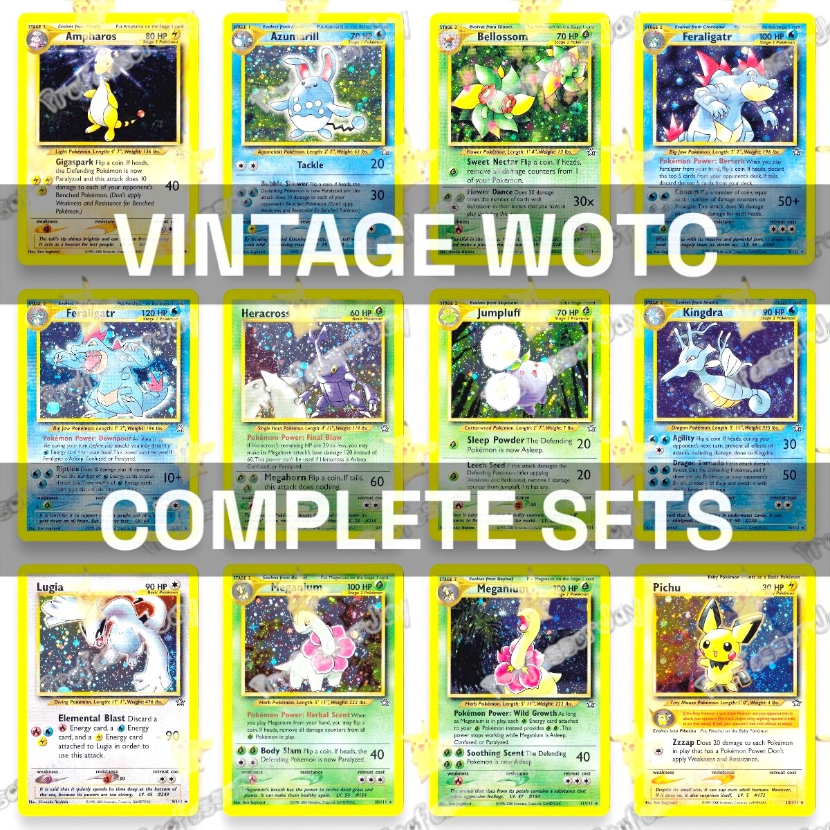 Pokemon TCG Cards BASE VINTAGE COMPLETE SETS (1996 - 2026) SWIRLS PRE V EX Lv X Pokemon TCG Cards BASE VINTAGE COMPLETE SETS (1996 - 2026) SWIRLS PRE V EX Lv X