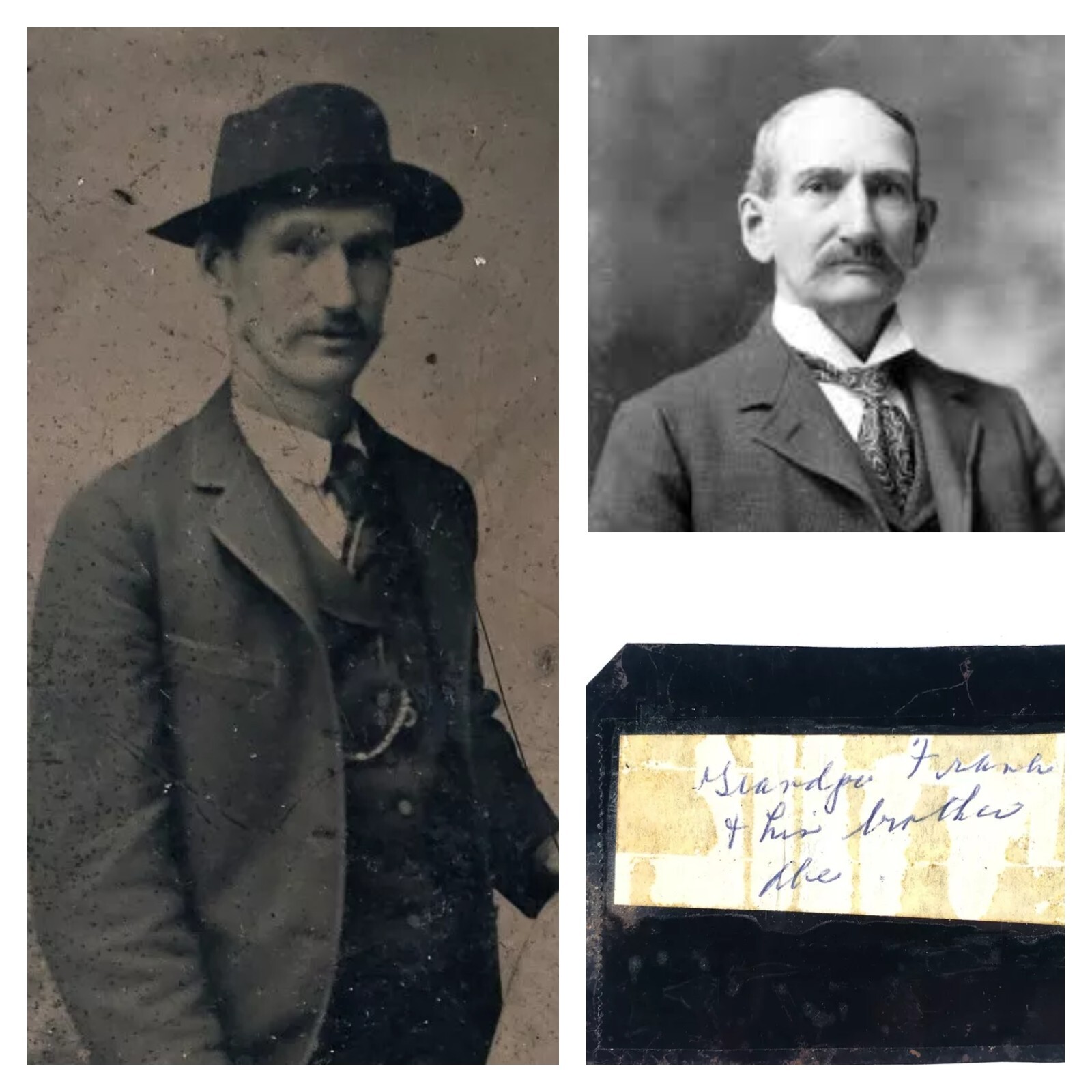 FRANK & JESSE JAMES (Frank, ID'd on Back, (L) by Jesse (R) - Tintype Photo
